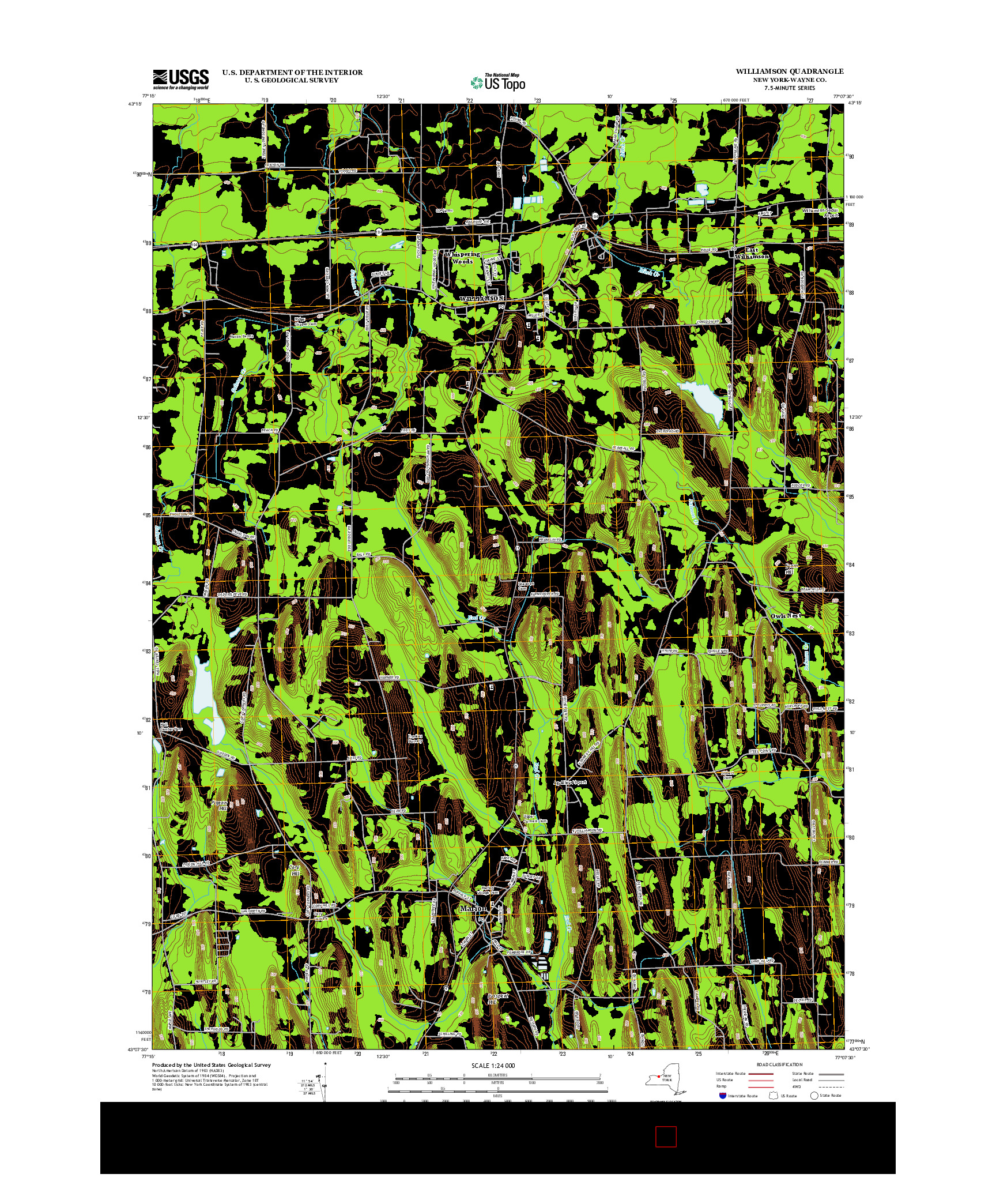 USGS US TOPO 7.5-MINUTE MAP FOR WILLIAMSON, NY 2013