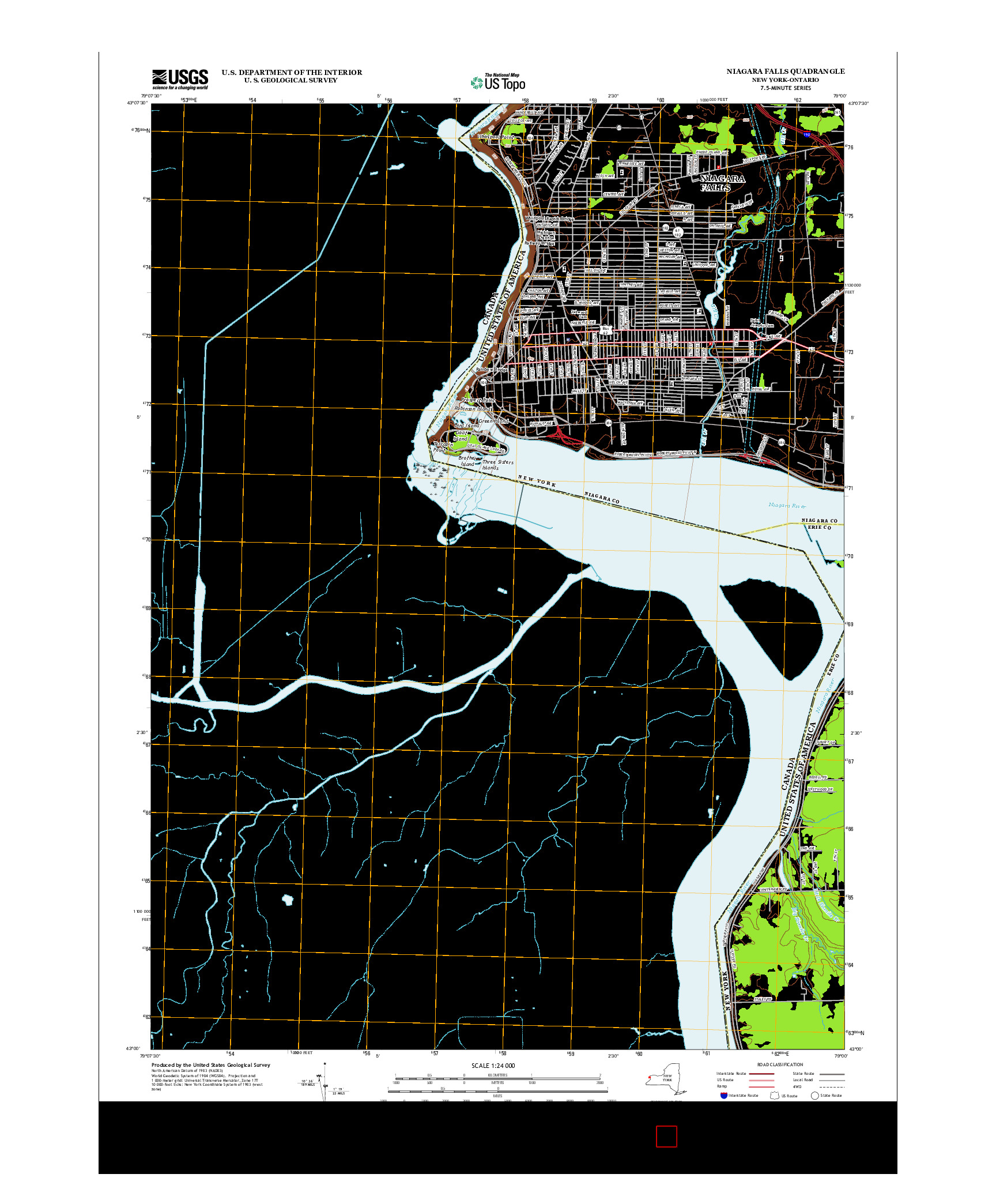 USGS US TOPO 7.5-MINUTE MAP FOR NIAGARA FALLS, NY-ON 2013