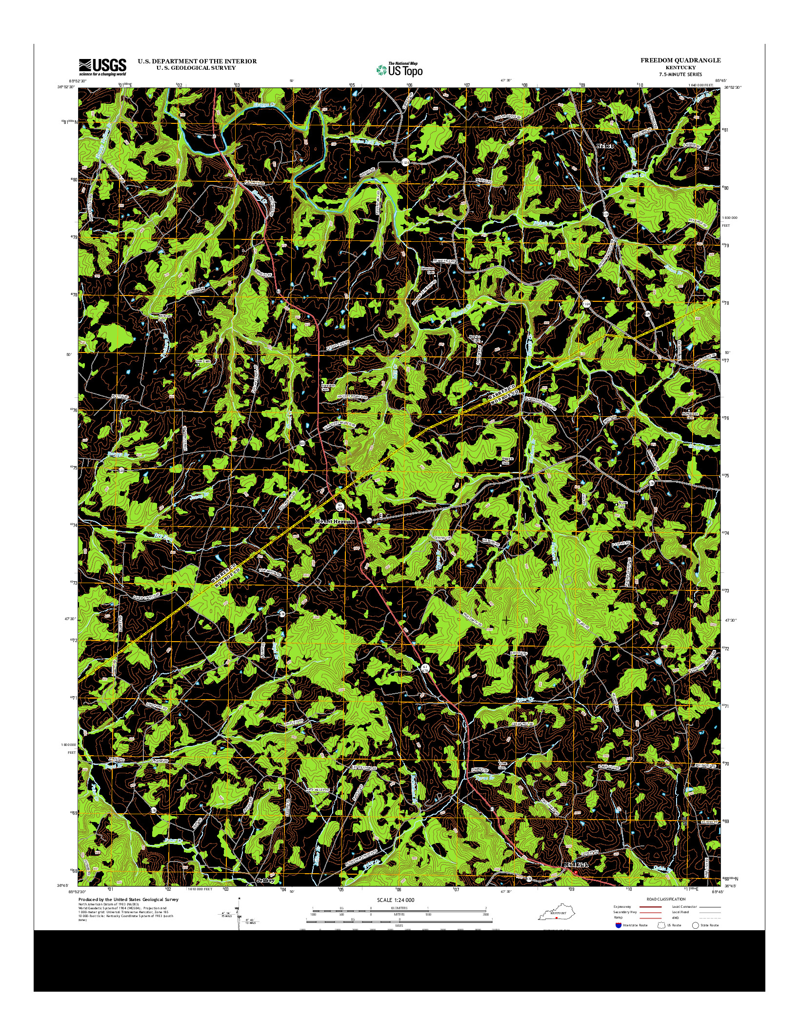 USGS US TOPO 7.5-MINUTE MAP FOR FREEDOM, KY 2013