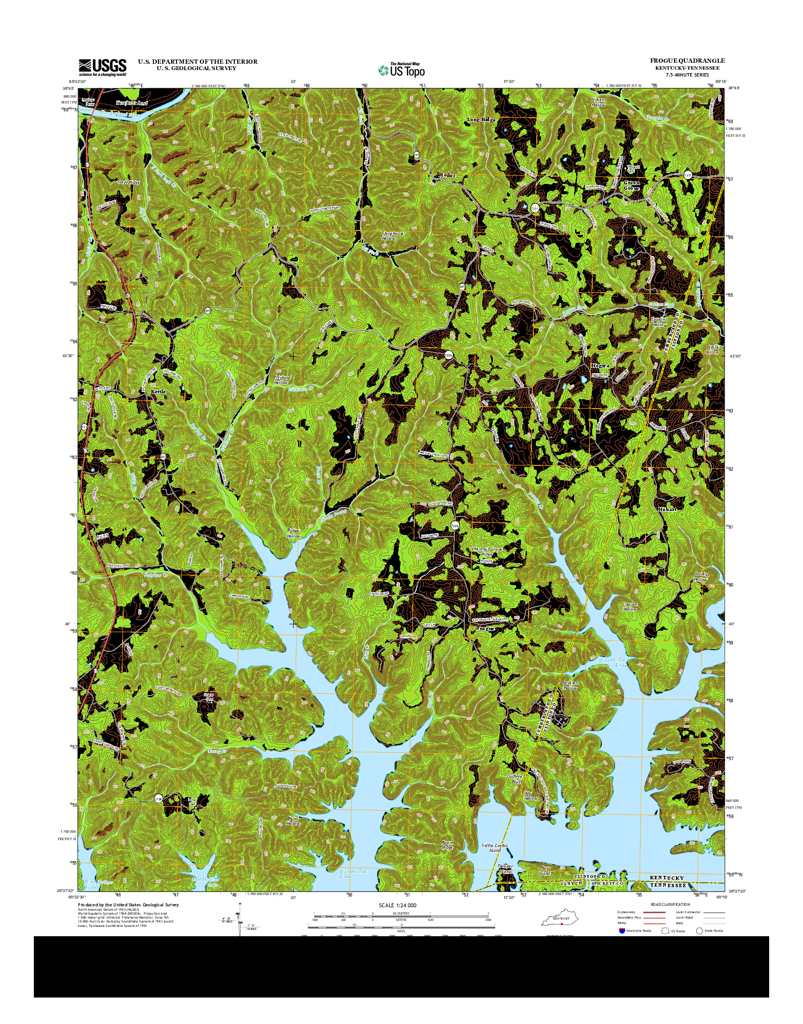 USGS US TOPO 7.5-MINUTE MAP FOR FROGUE, KY-TN 2013