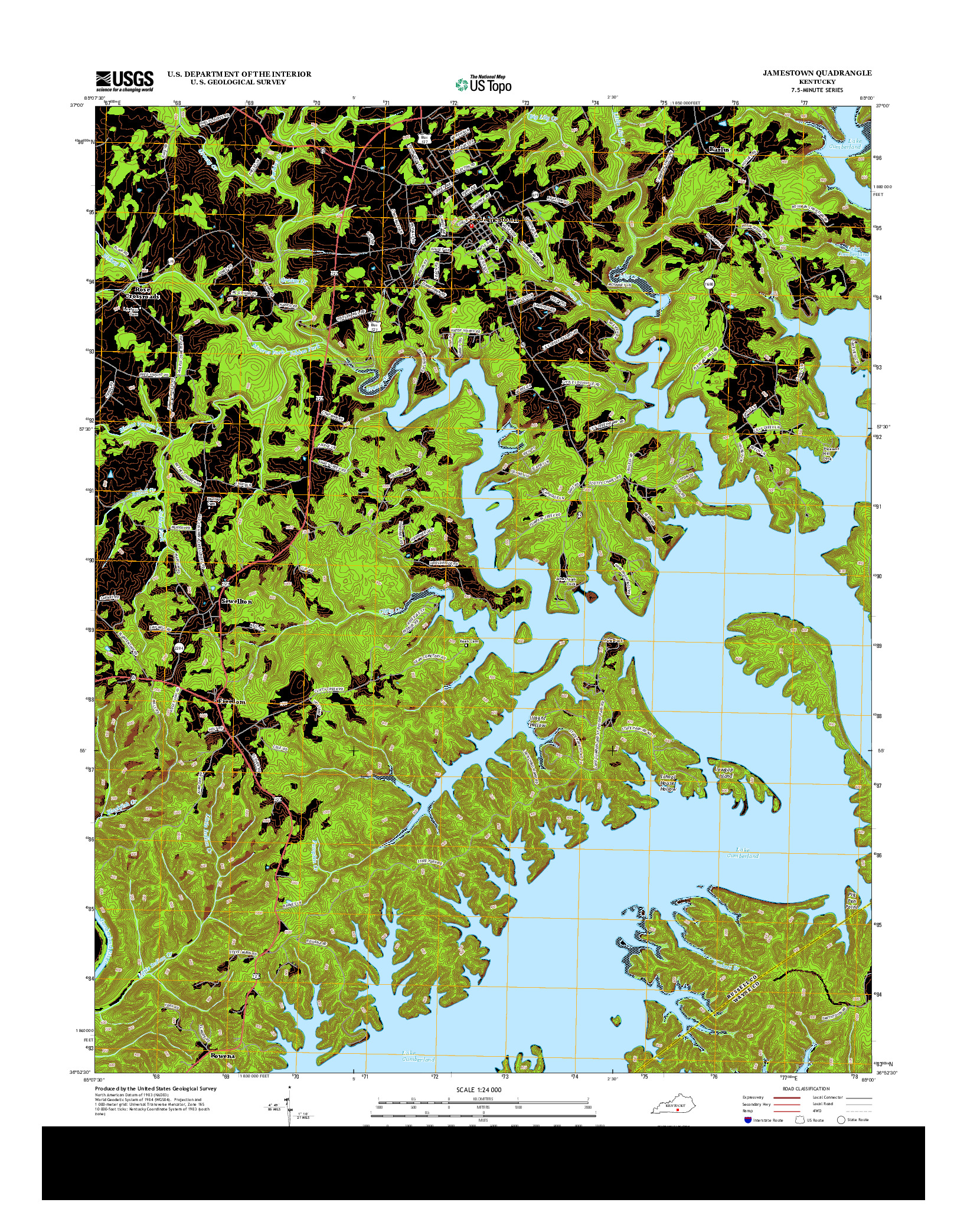 USGS US TOPO 7.5-MINUTE MAP FOR JAMESTOWN, KY 2013