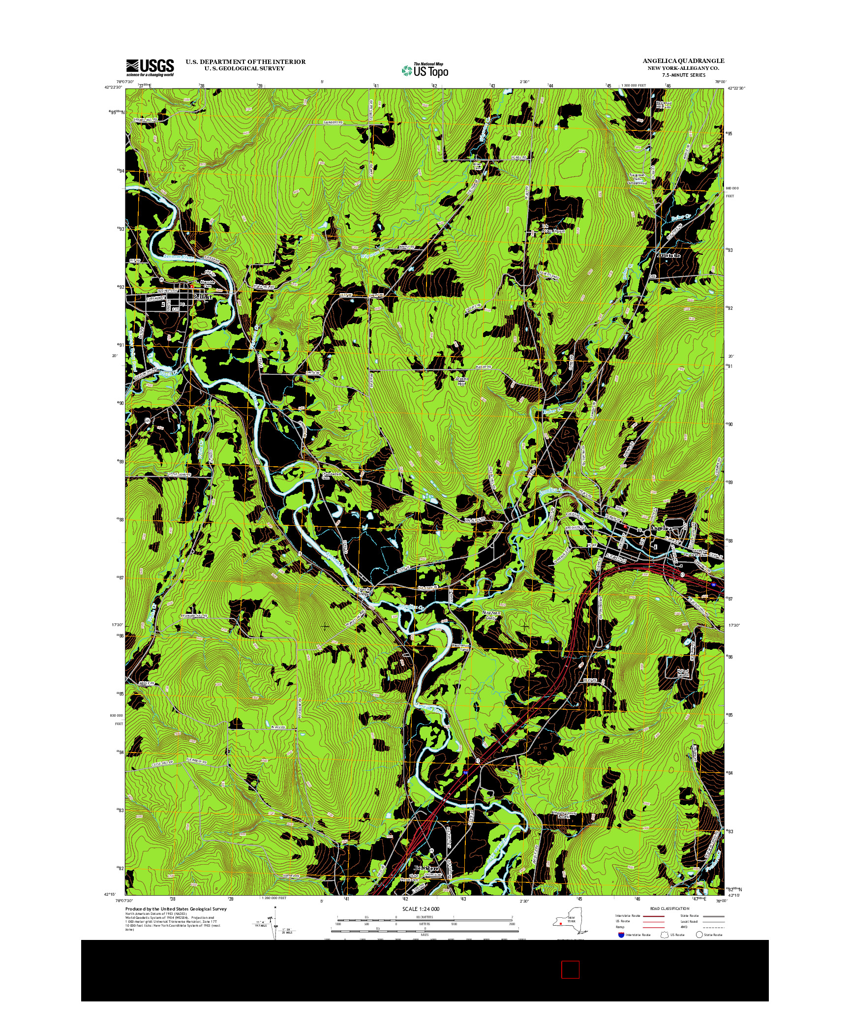 USGS US TOPO 7.5-MINUTE MAP FOR ANGELICA, NY 2013