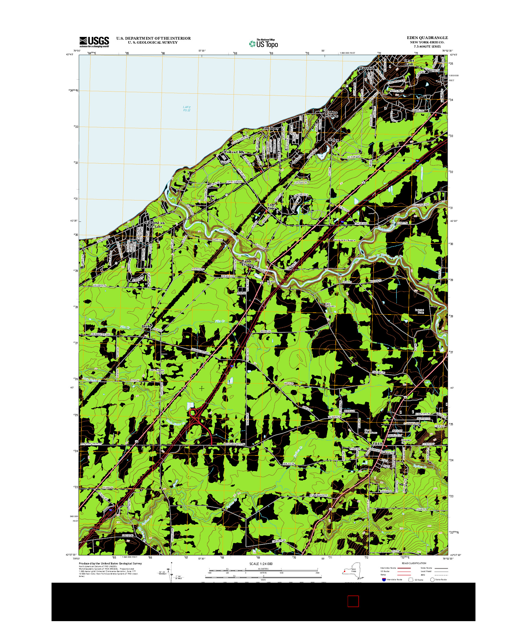 USGS US TOPO 7.5-MINUTE MAP FOR EDEN, NY 2013