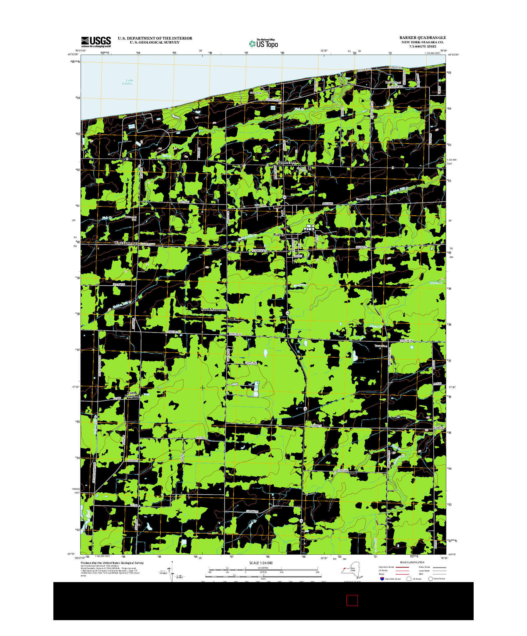 USGS US TOPO 7.5-MINUTE MAP FOR BARKER, NY 2013