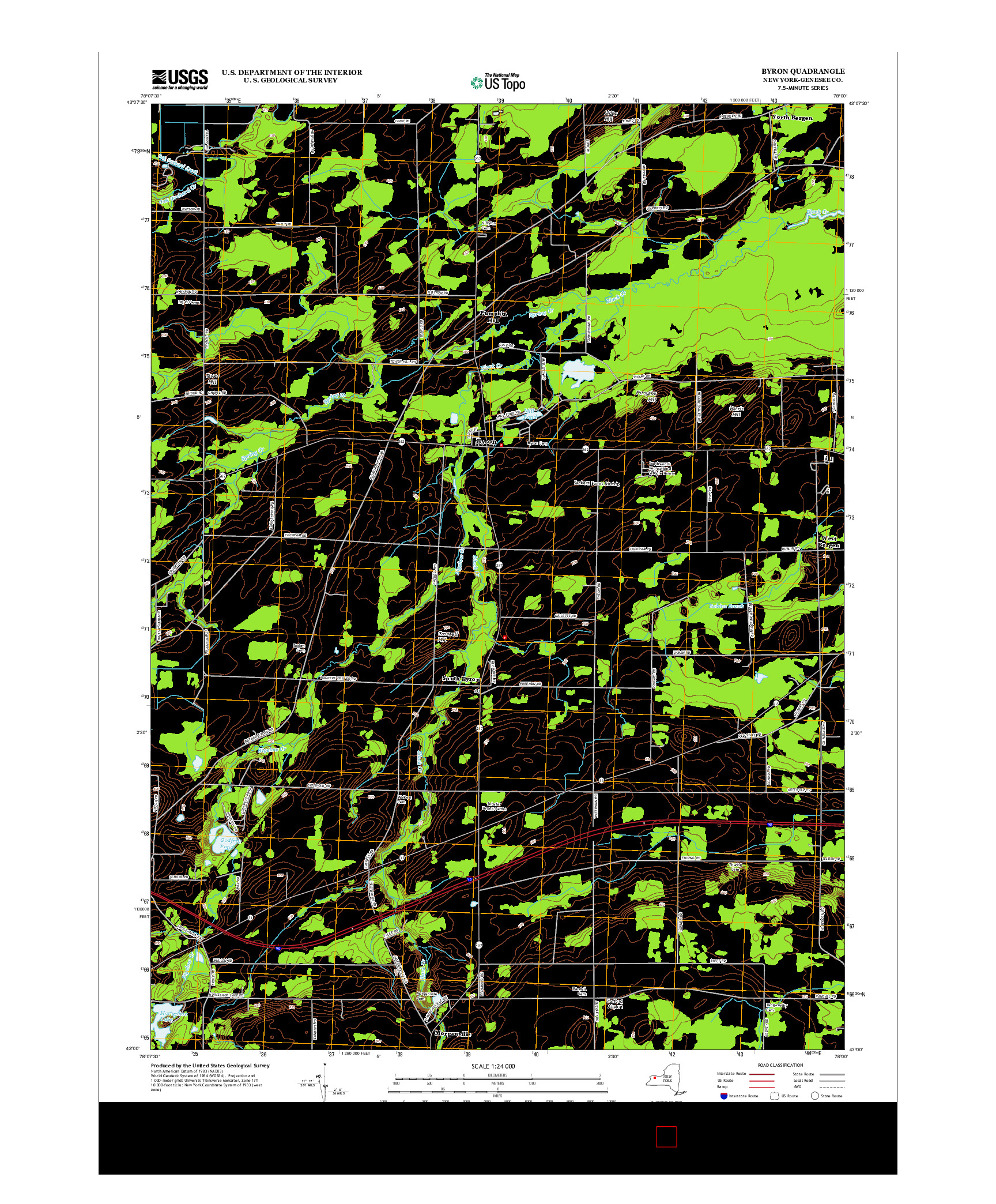 USGS US TOPO 7.5-MINUTE MAP FOR BYRON, NY 2013