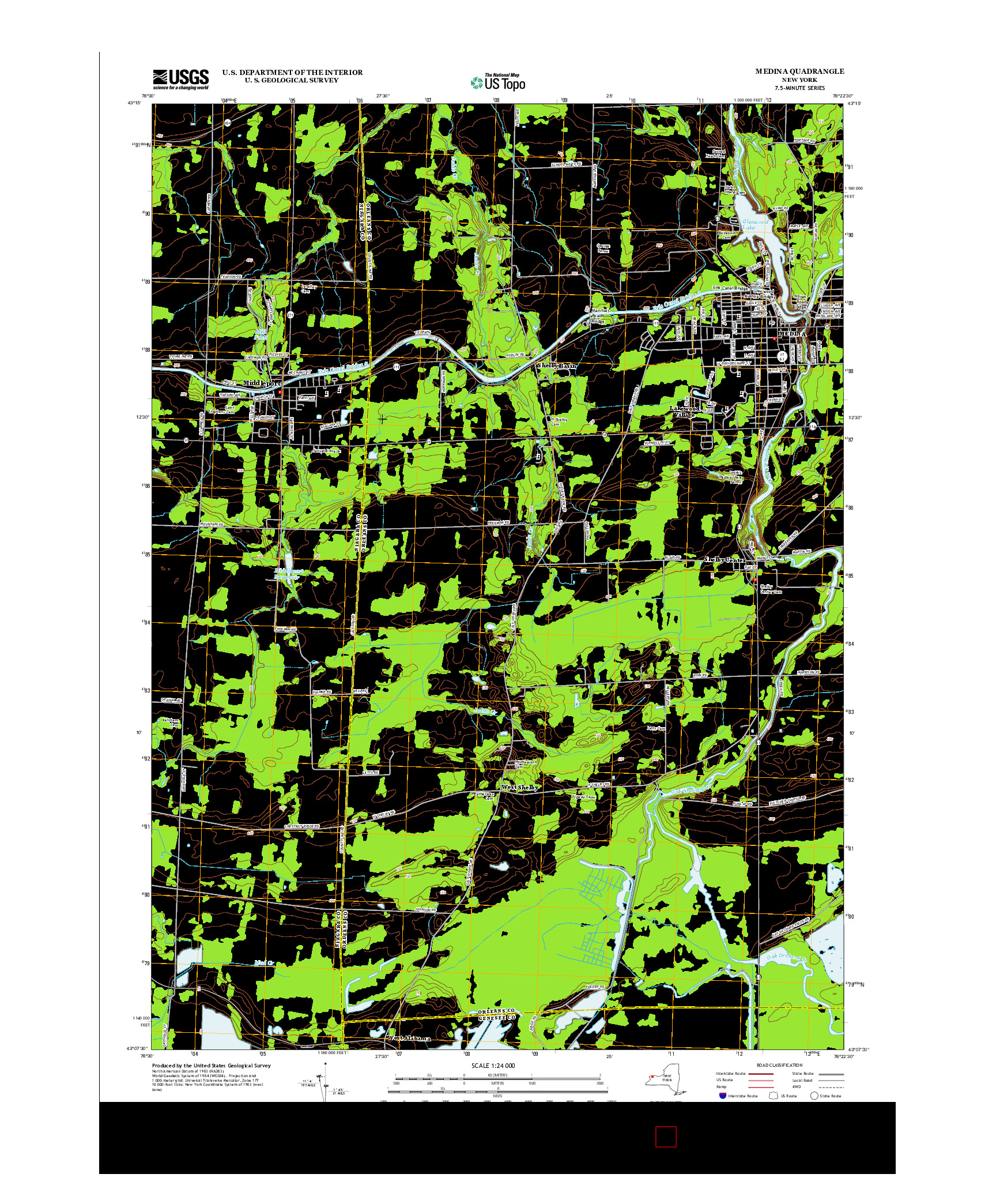 USGS US TOPO 7.5-MINUTE MAP FOR MEDINA, NY 2013