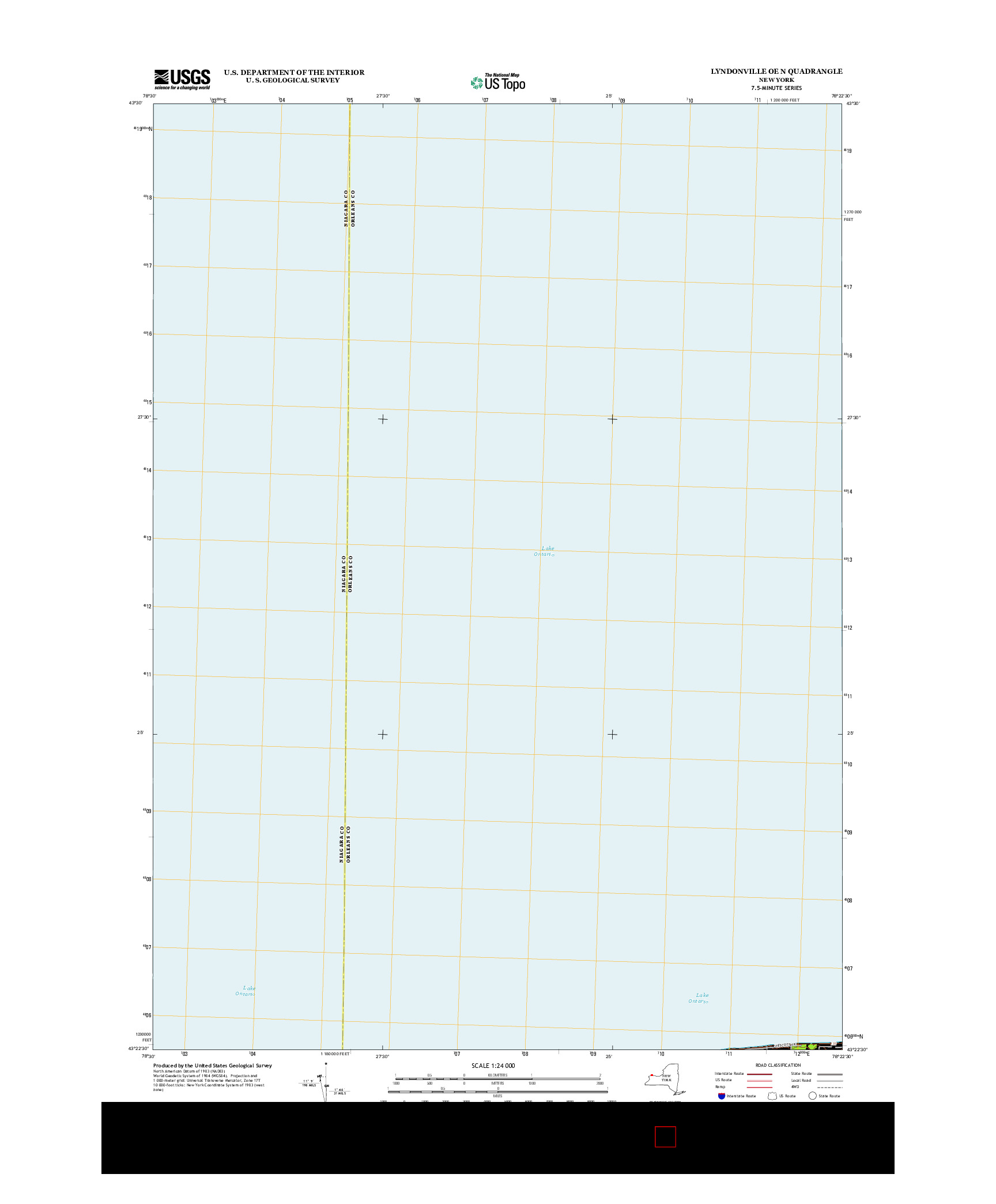 USGS US TOPO 7.5-MINUTE MAP FOR LYNDONVILLE OE N, NY 2013