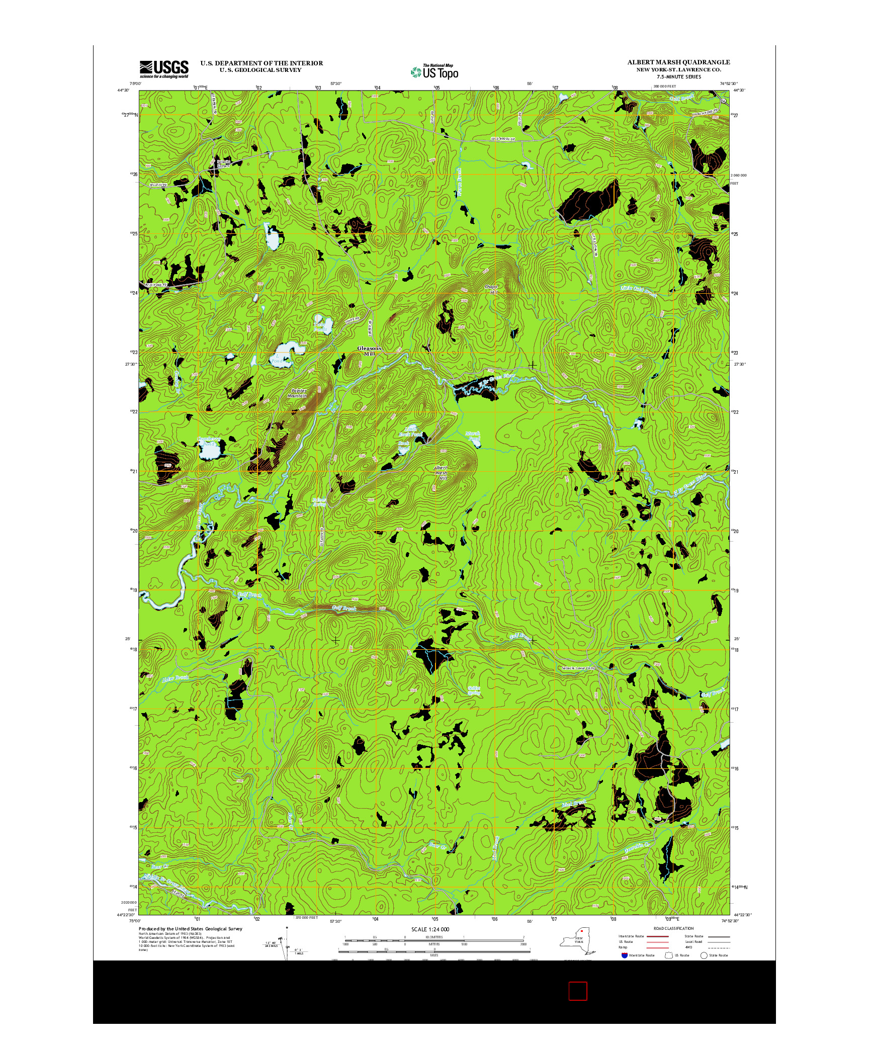 USGS US TOPO 7.5-MINUTE MAP FOR ALBERT MARSH, NY 2013