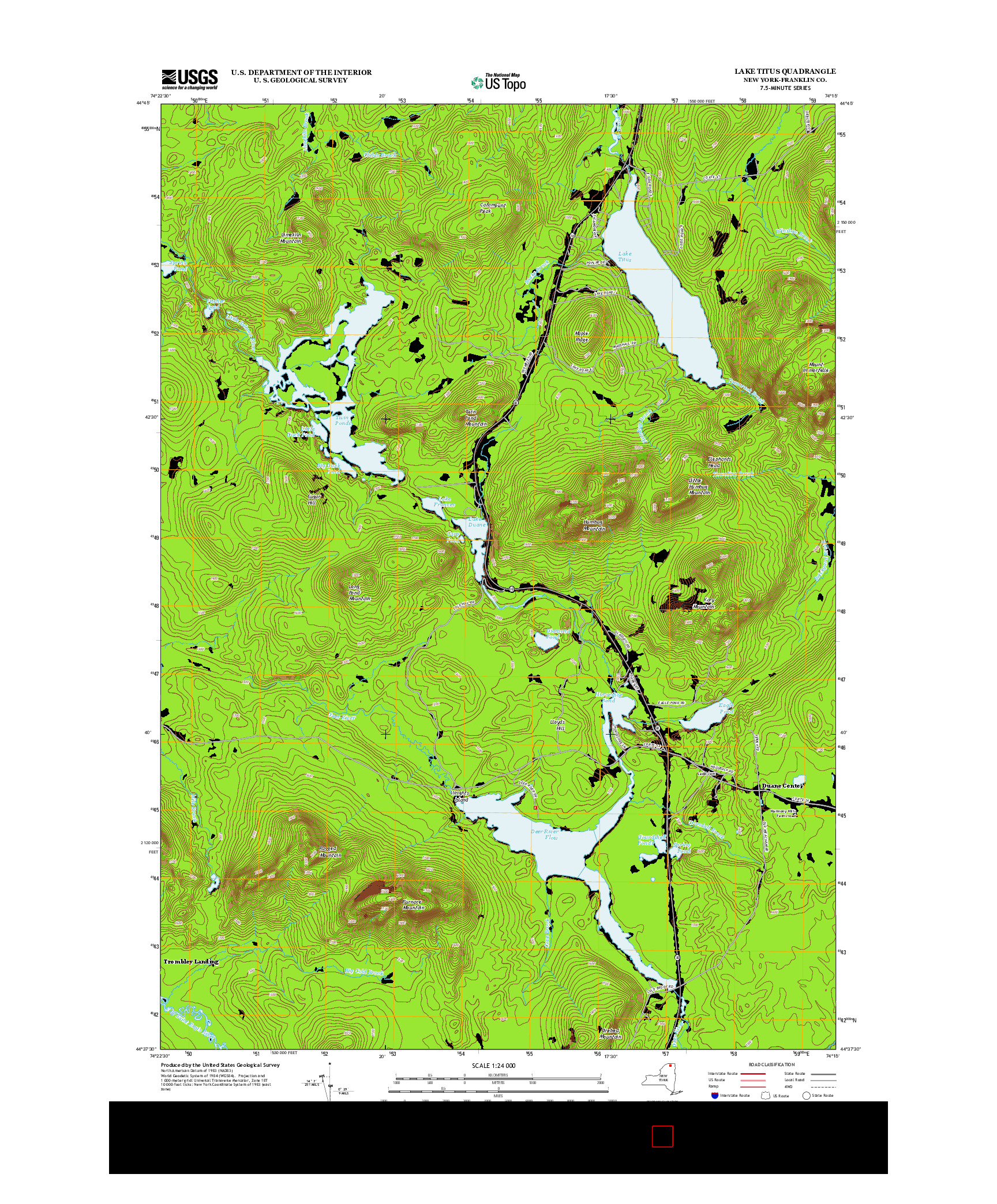 USGS US TOPO 7.5-MINUTE MAP FOR LAKE TITUS, NY 2013