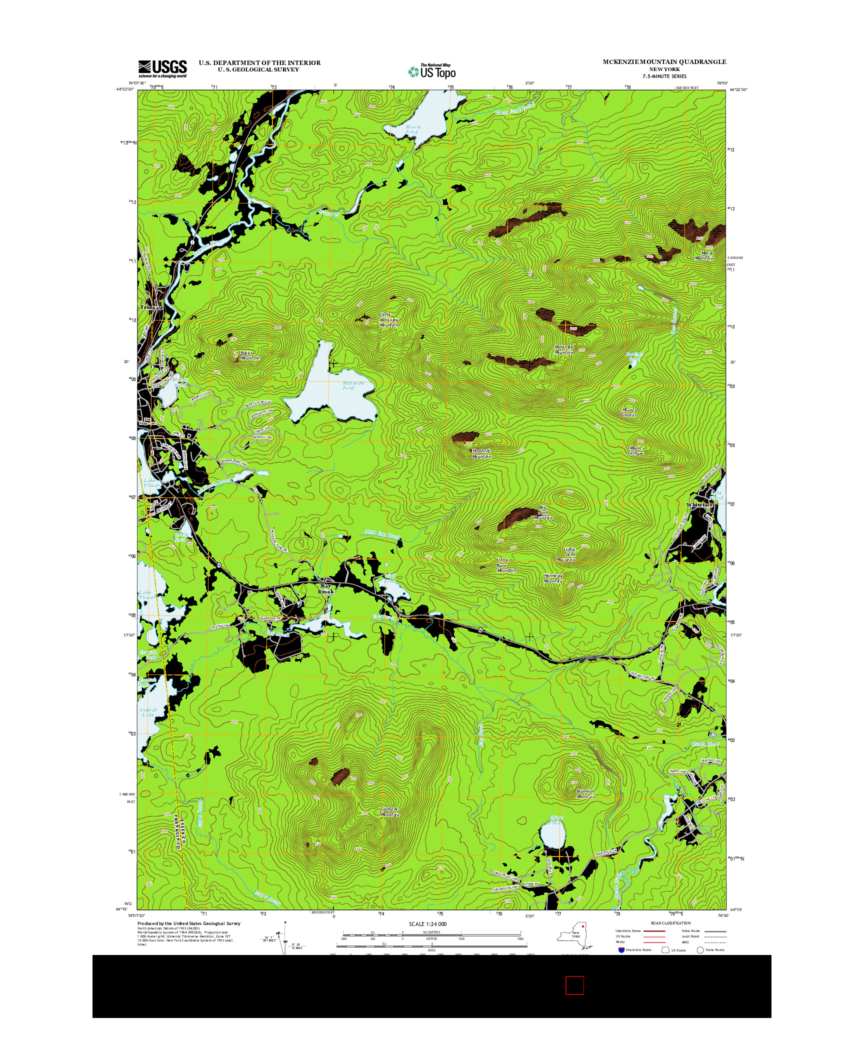 USGS US TOPO 7.5-MINUTE MAP FOR MCKENZIE MOUNTAIN, NY 2013