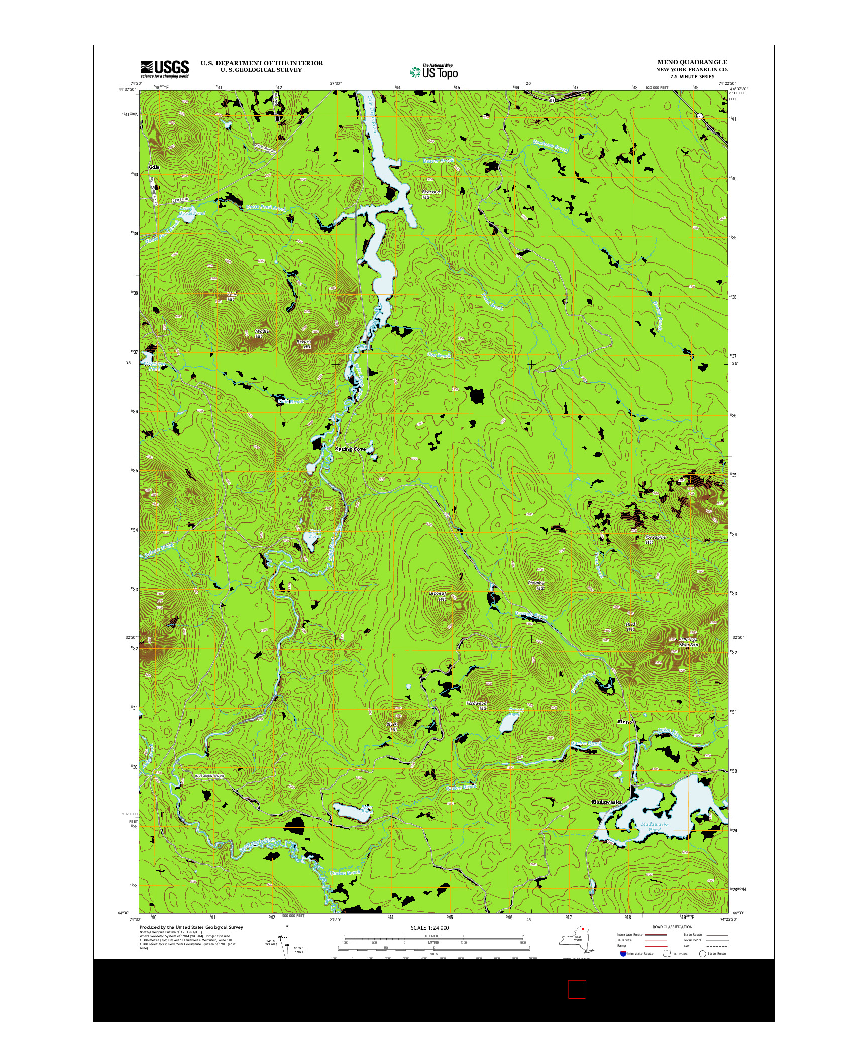 USGS US TOPO 7.5-MINUTE MAP FOR MENO, NY 2013