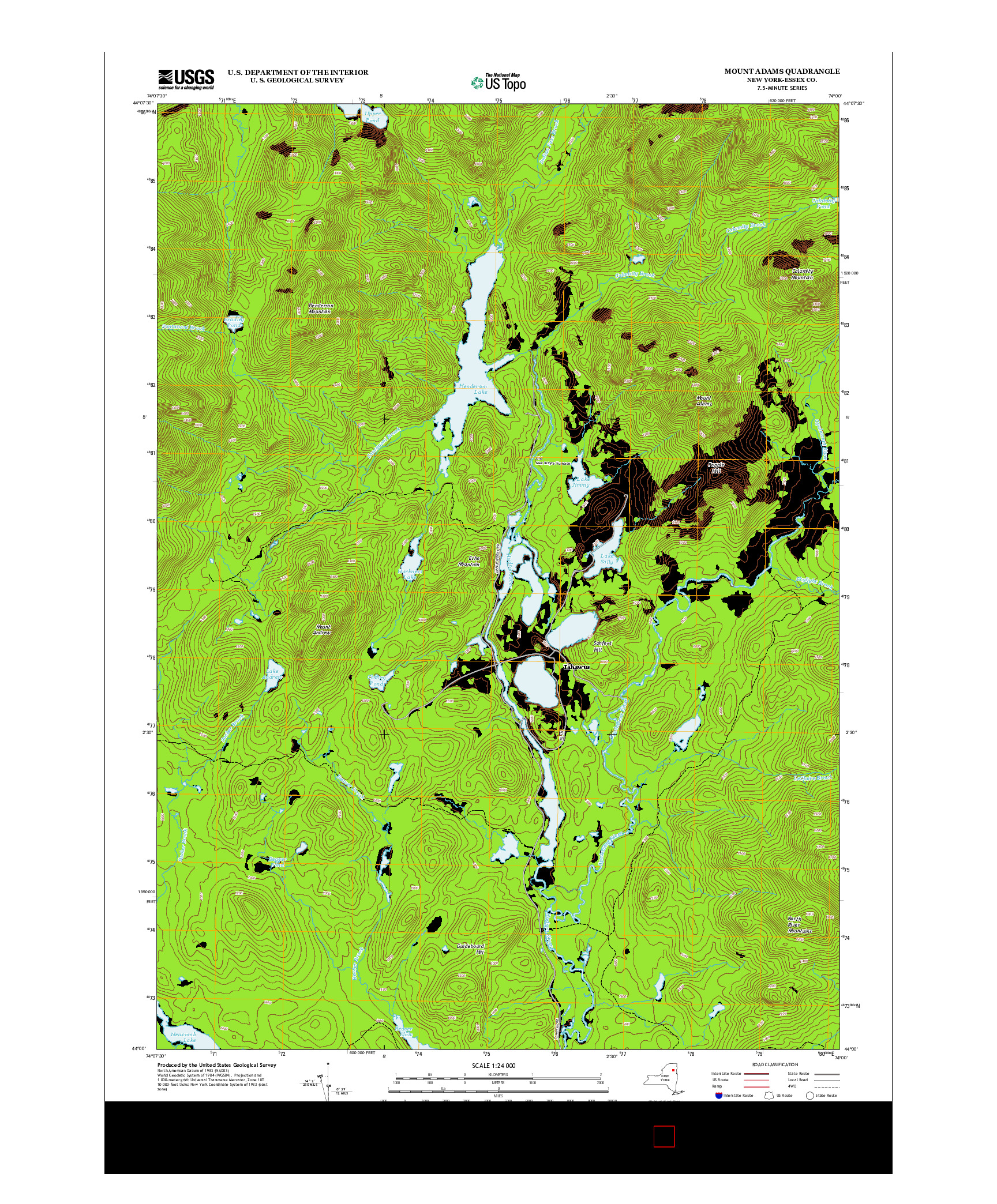 USGS US TOPO 7.5-MINUTE MAP FOR MOUNT ADAMS, NY 2013
