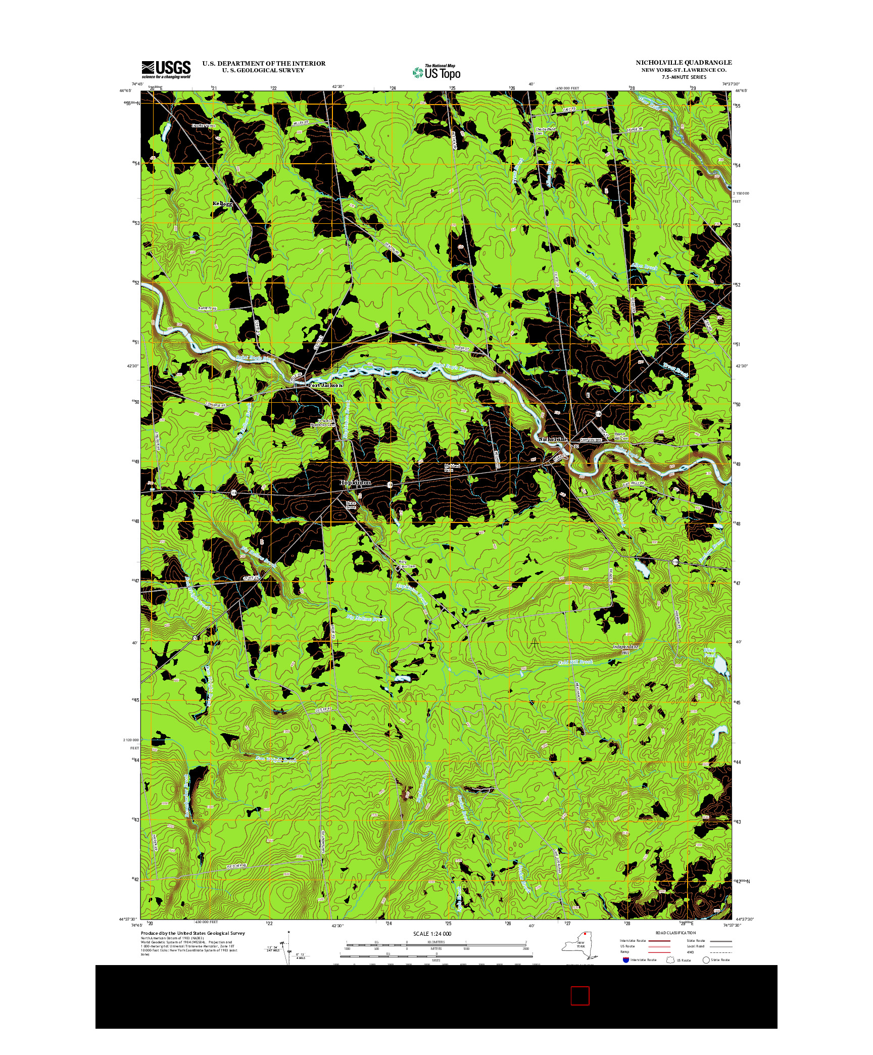 USGS US TOPO 7.5-MINUTE MAP FOR NICHOLVILLE, NY 2013