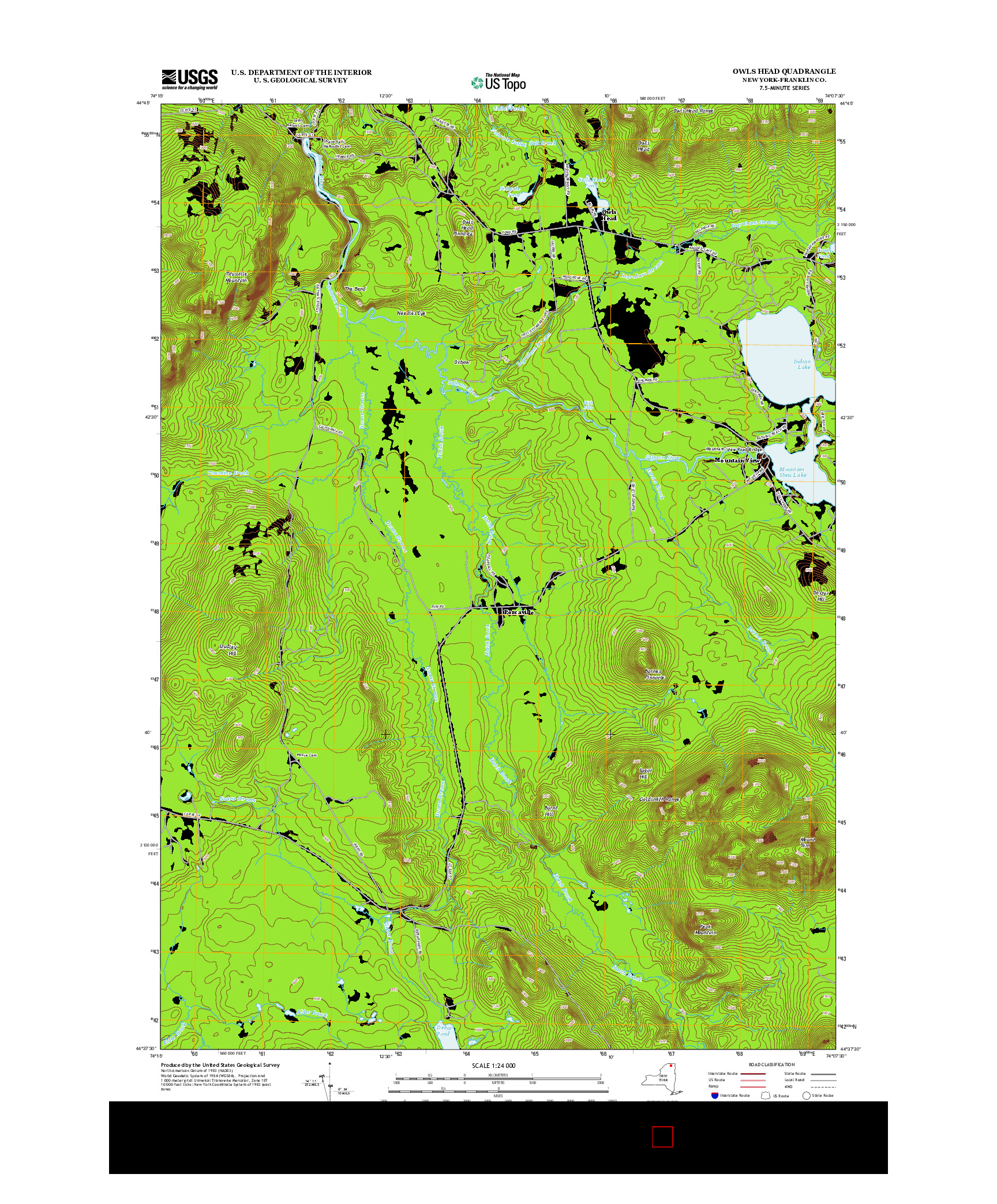 USGS US TOPO 7.5-MINUTE MAP FOR OWLS HEAD, NY 2013