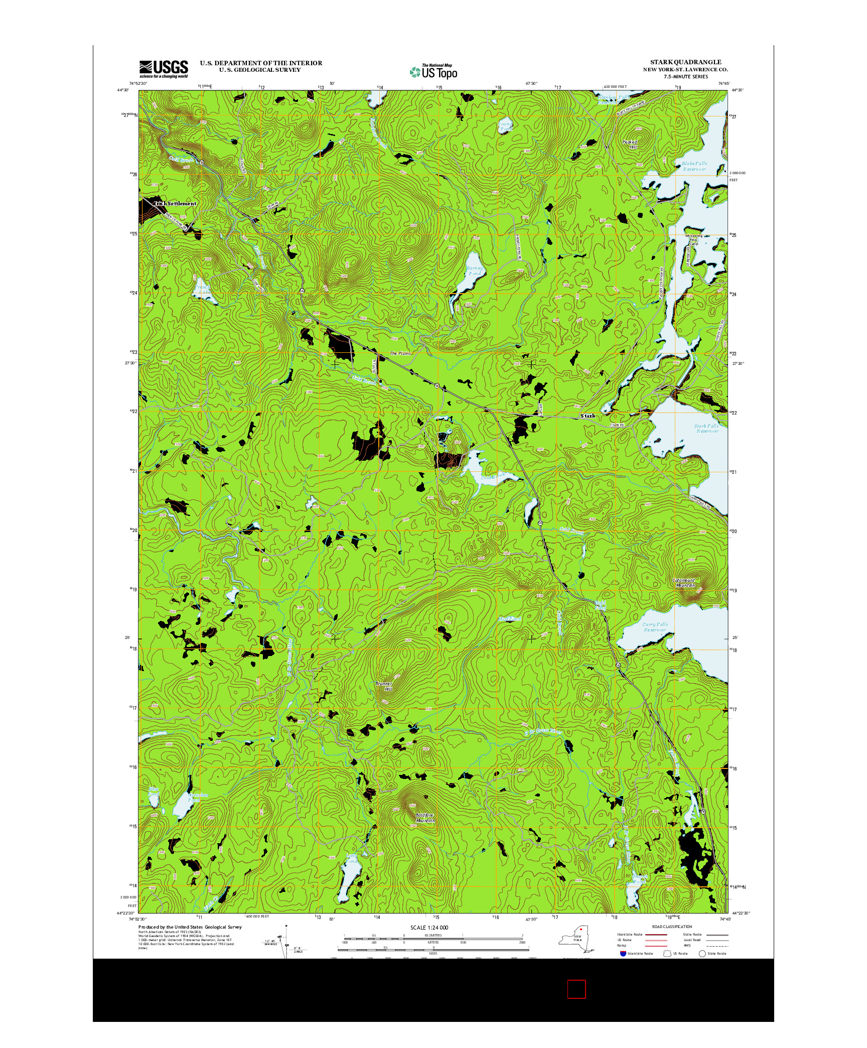 USGS US TOPO 7.5-MINUTE MAP FOR STARK, NY 2013