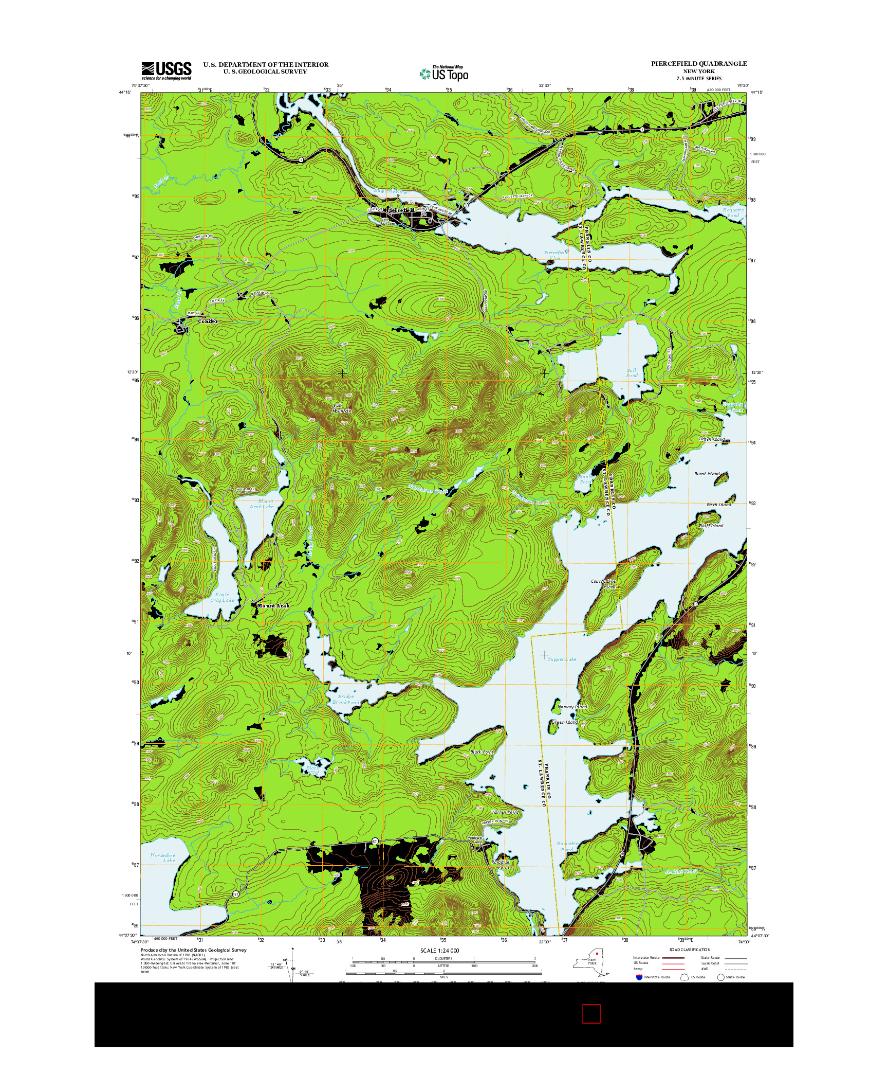 USGS US TOPO 7.5-MINUTE MAP FOR PIERCEFIELD, NY 2013