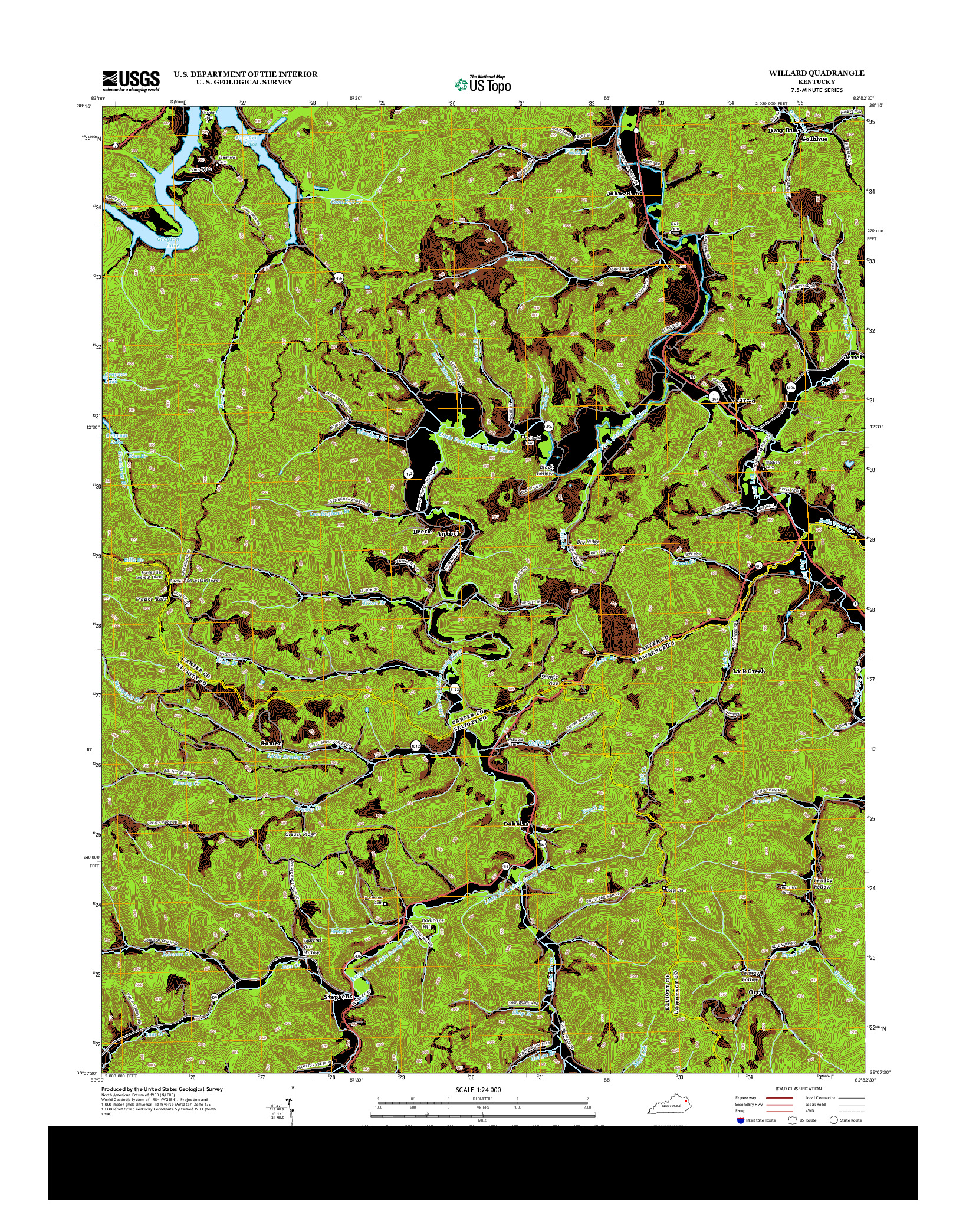 USGS US TOPO 7.5-MINUTE MAP FOR WILLARD, KY 2013