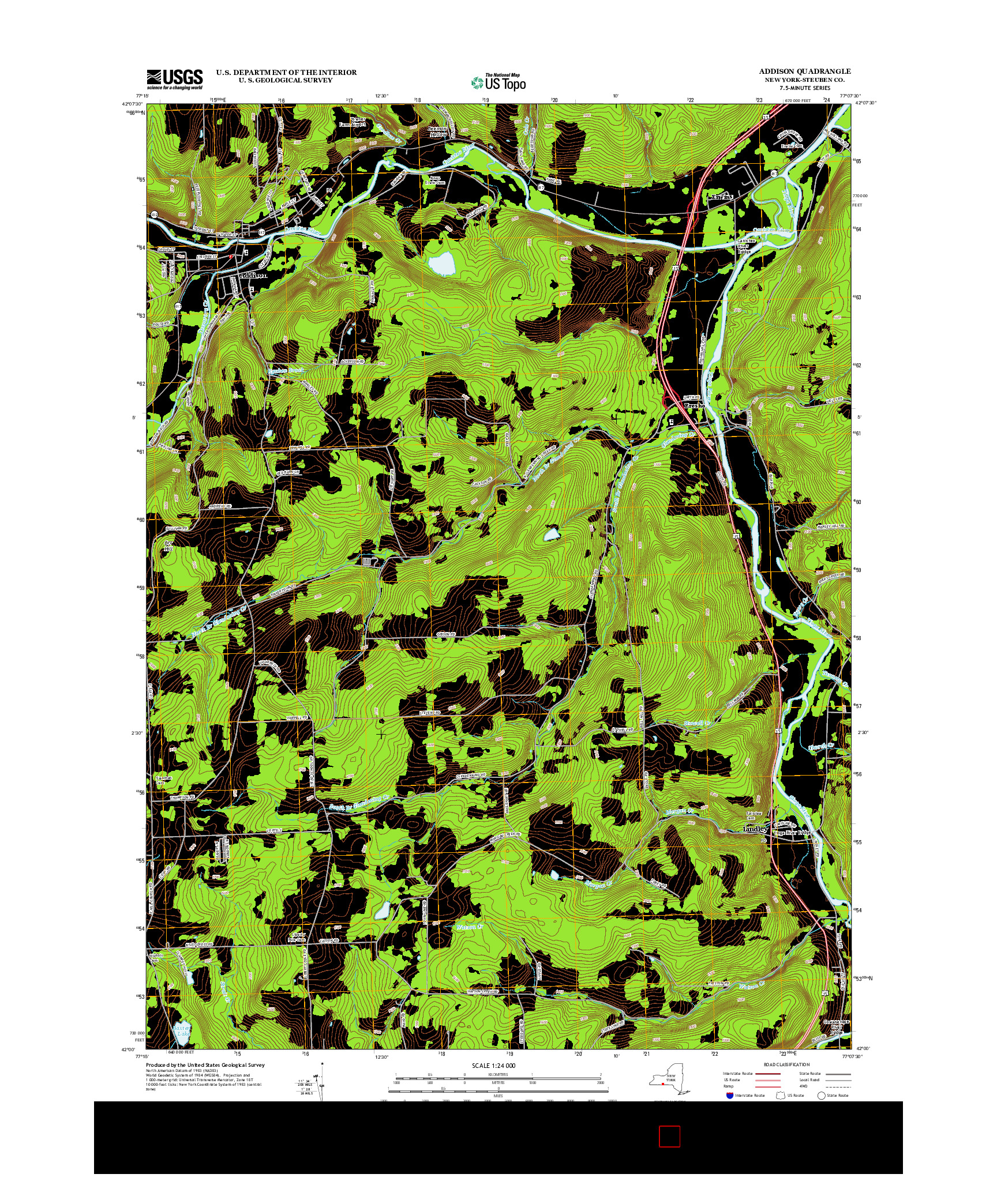 USGS US TOPO 7.5-MINUTE MAP FOR ADDISON, NY 2013