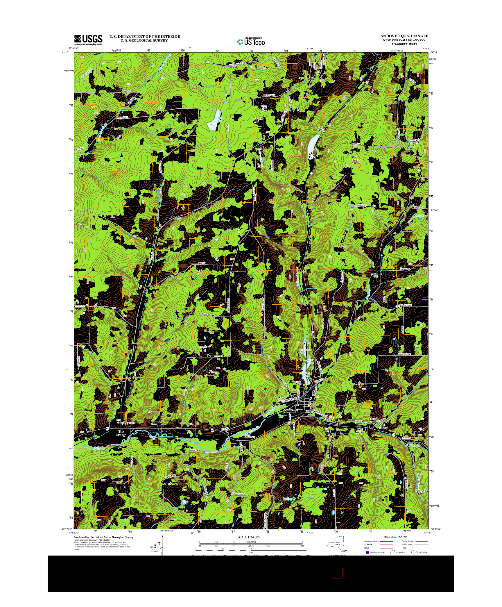 USGS US TOPO 7.5-MINUTE MAP FOR ANDOVER, NY 2013