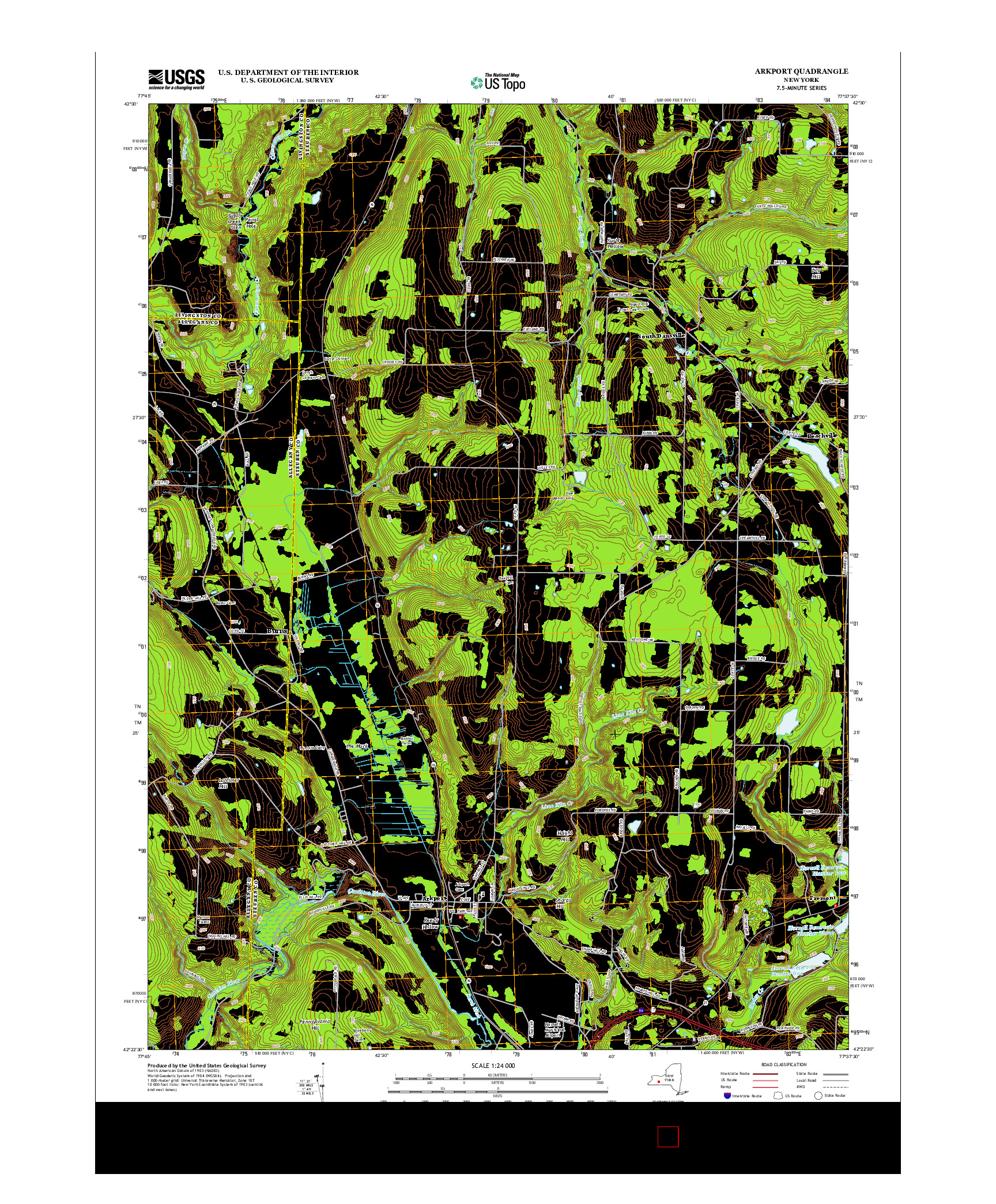 USGS US TOPO 7.5-MINUTE MAP FOR ARKPORT, NY 2013