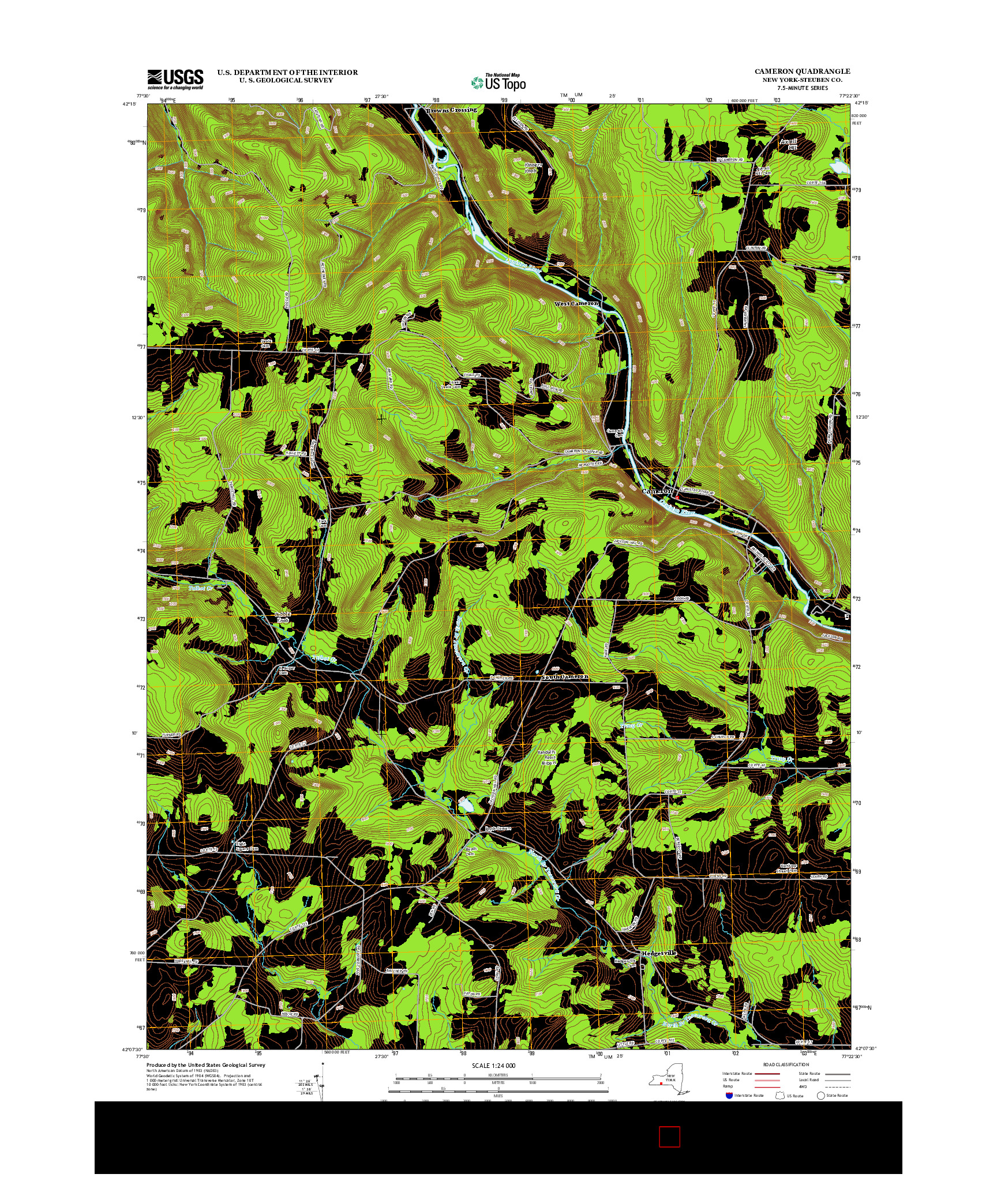 USGS US TOPO 7.5-MINUTE MAP FOR CAMERON, NY 2013