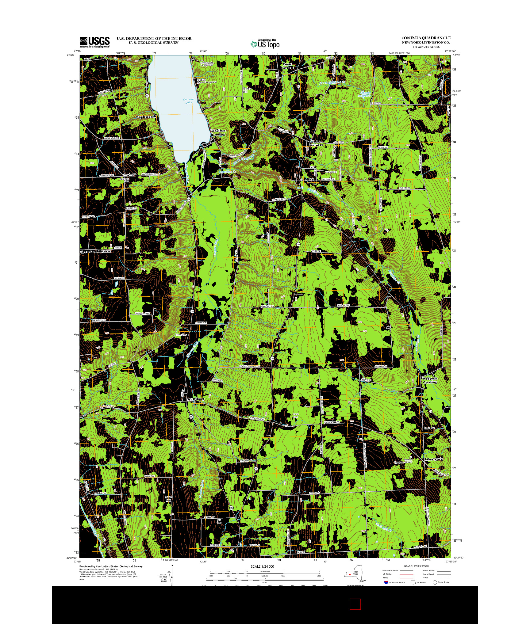 USGS US TOPO 7.5-MINUTE MAP FOR CONESUS, NY 2013