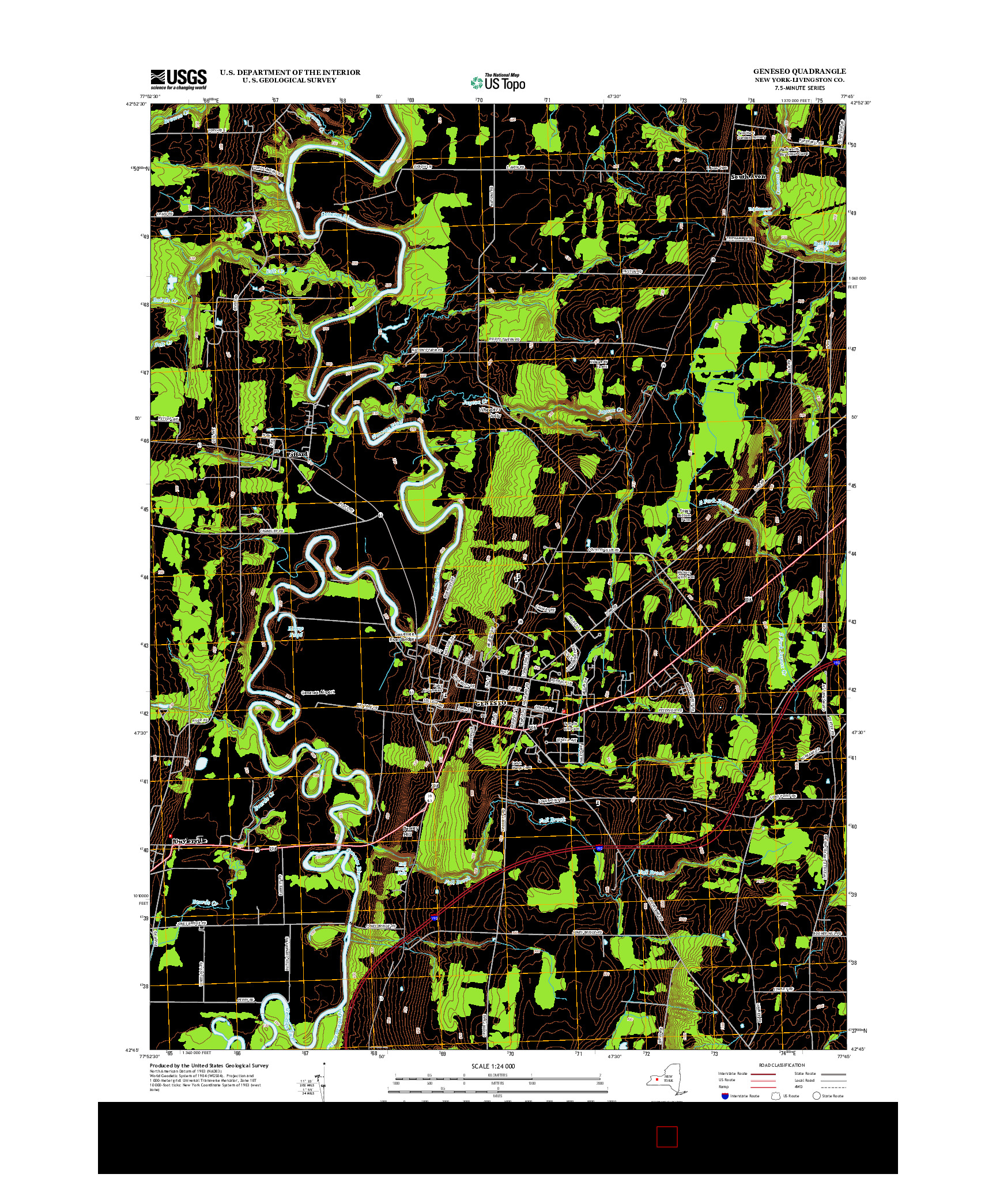 USGS US TOPO 7.5-MINUTE MAP FOR GENESEO, NY 2013