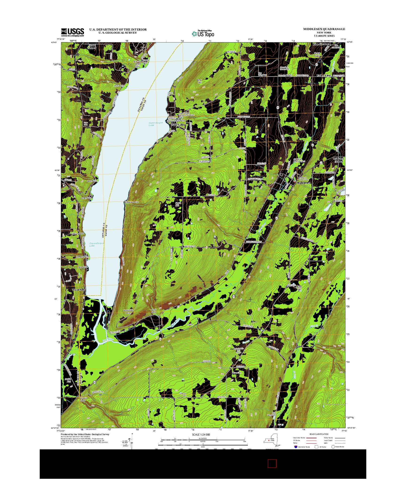 USGS US TOPO 7.5-MINUTE MAP FOR MIDDLESEX, NY 2013