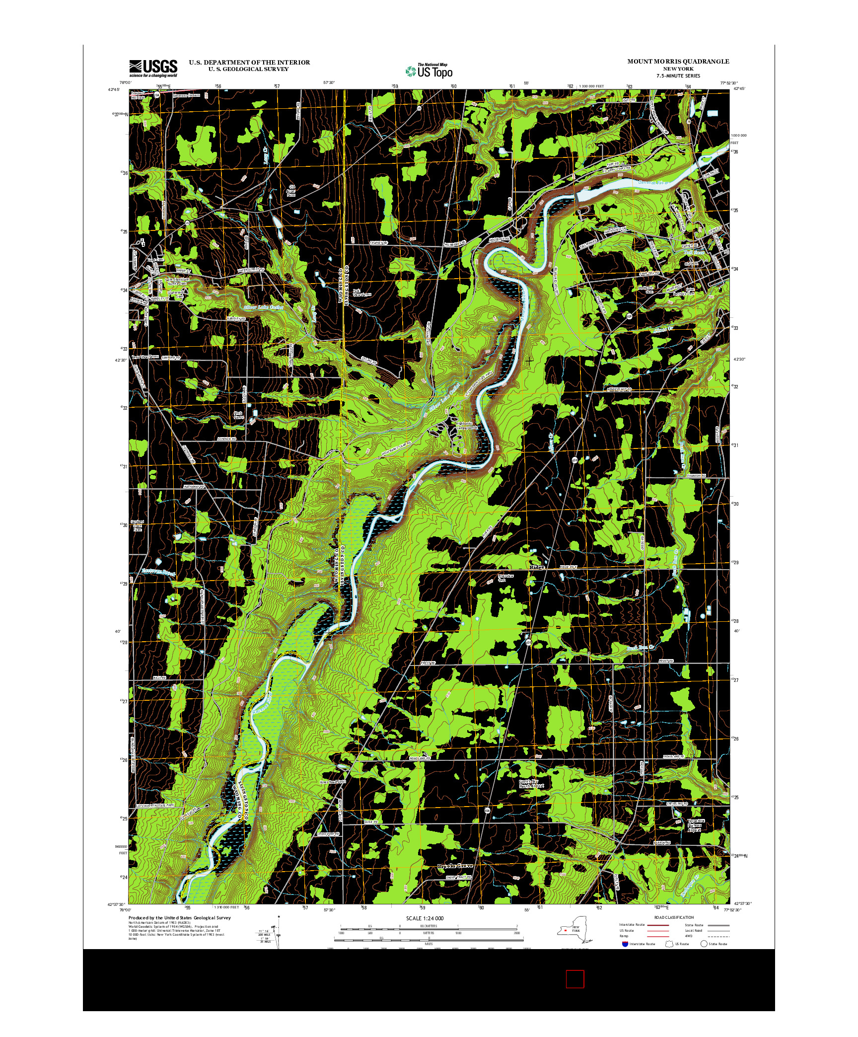 USGS US TOPO 7.5-MINUTE MAP FOR MOUNT MORRIS, NY 2013