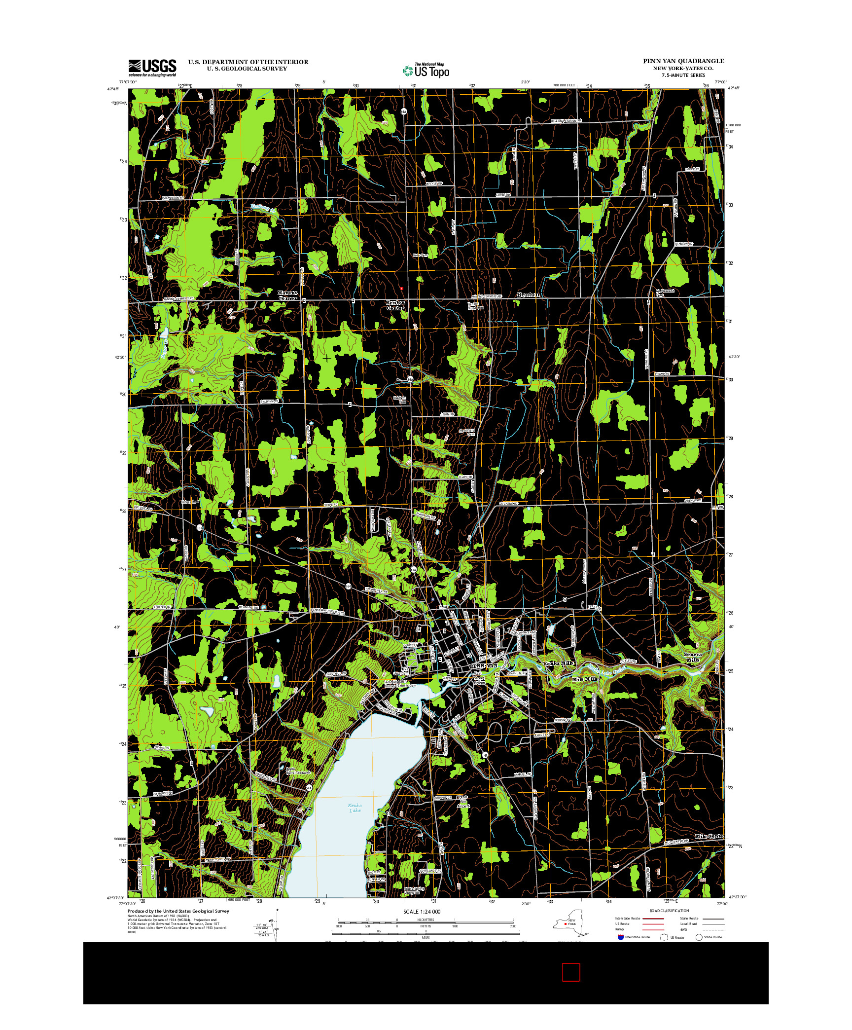 USGS US TOPO 7.5-MINUTE MAP FOR PENN YAN, NY 2013