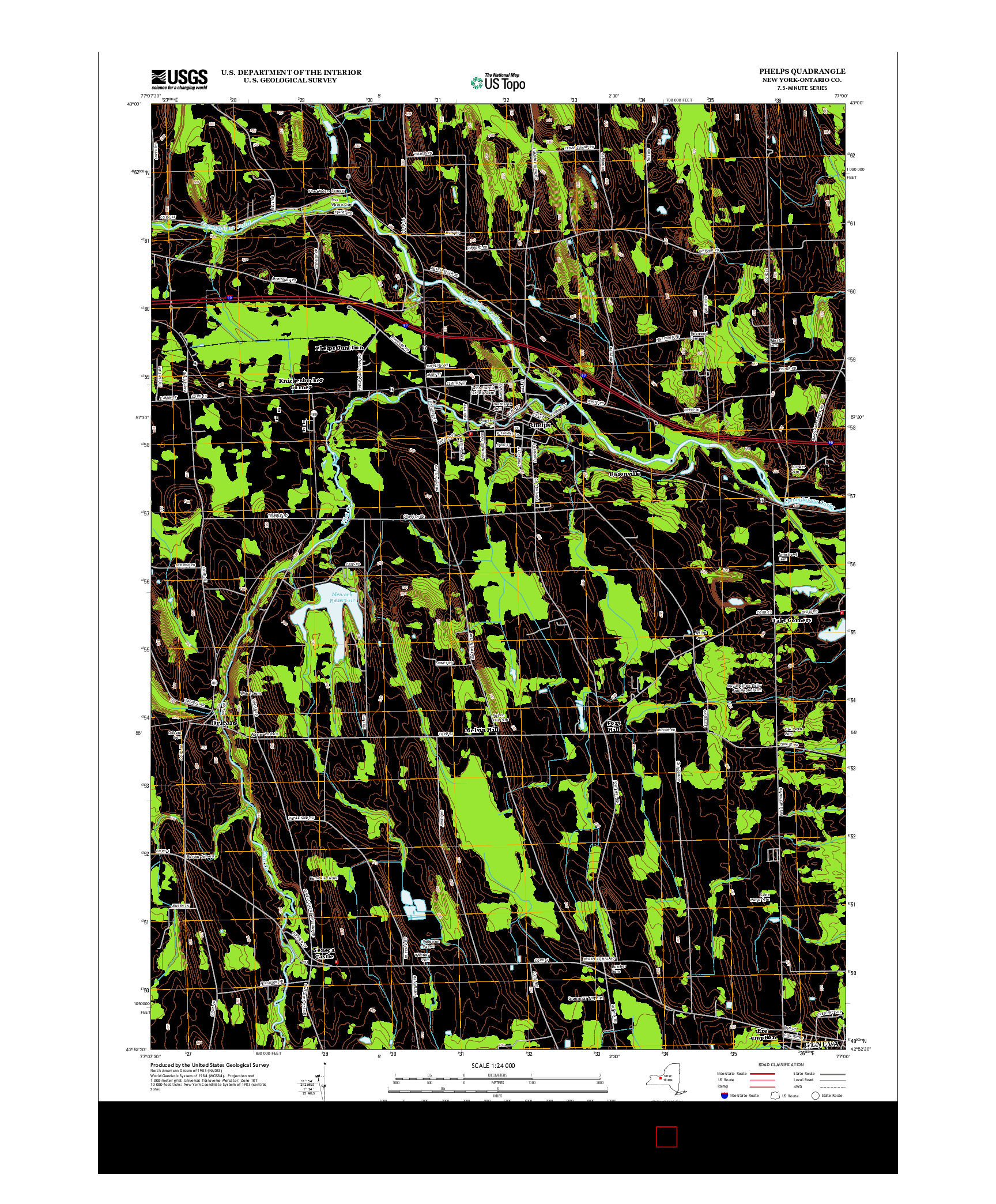 USGS US TOPO 7.5-MINUTE MAP FOR PHELPS, NY 2013