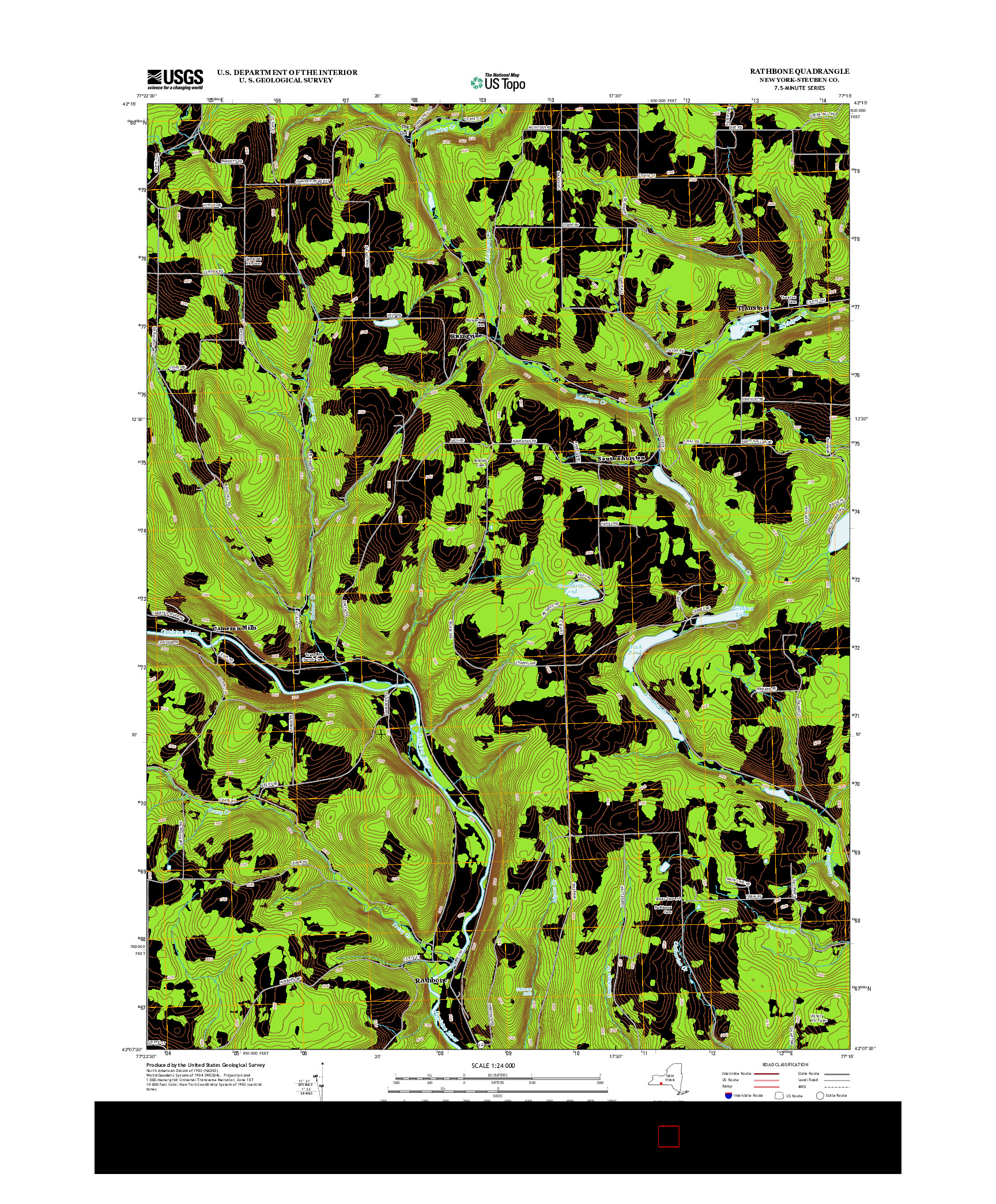 USGS US TOPO 7.5-MINUTE MAP FOR RATHBONE, NY 2013