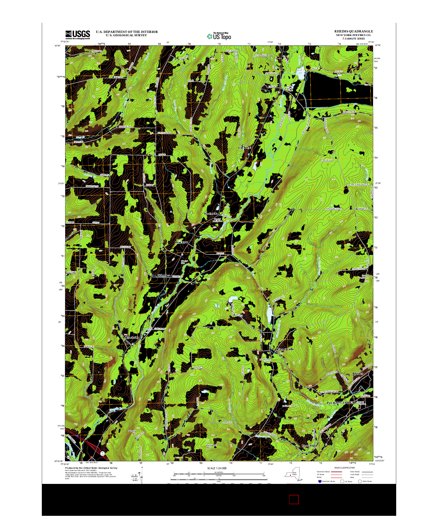 USGS US TOPO 7.5-MINUTE MAP FOR RHEIMS, NY 2013