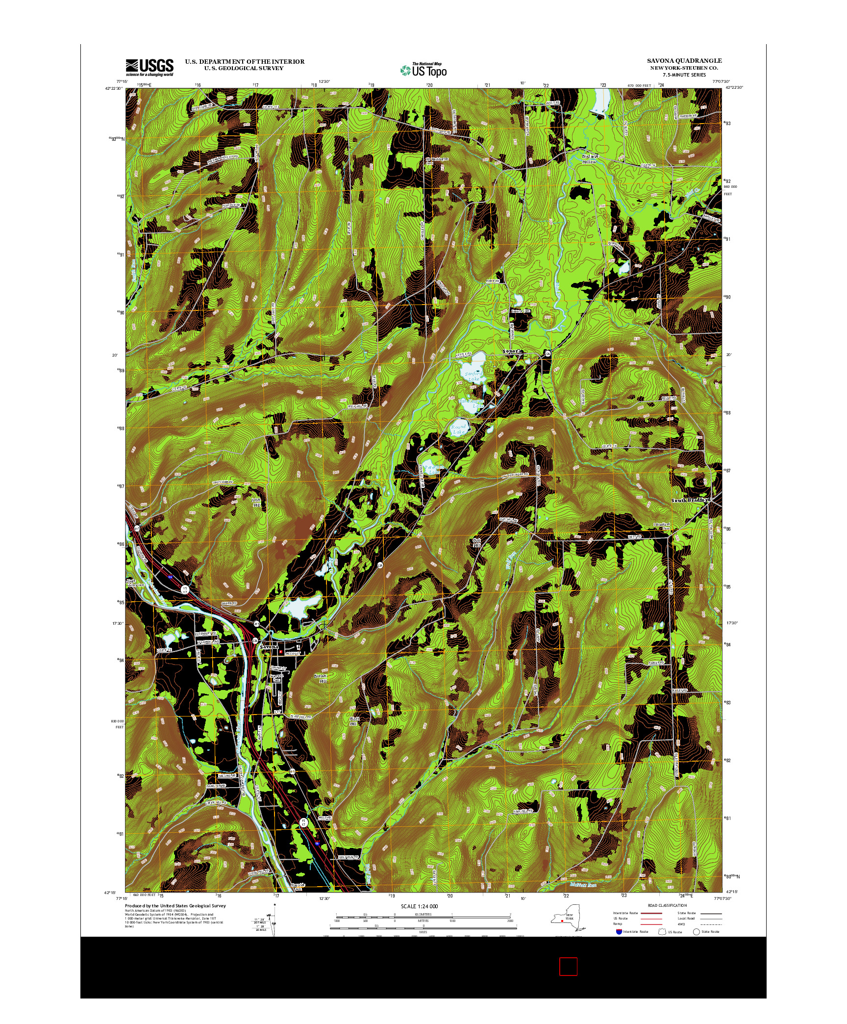 USGS US TOPO 7.5-MINUTE MAP FOR SAVONA, NY 2013