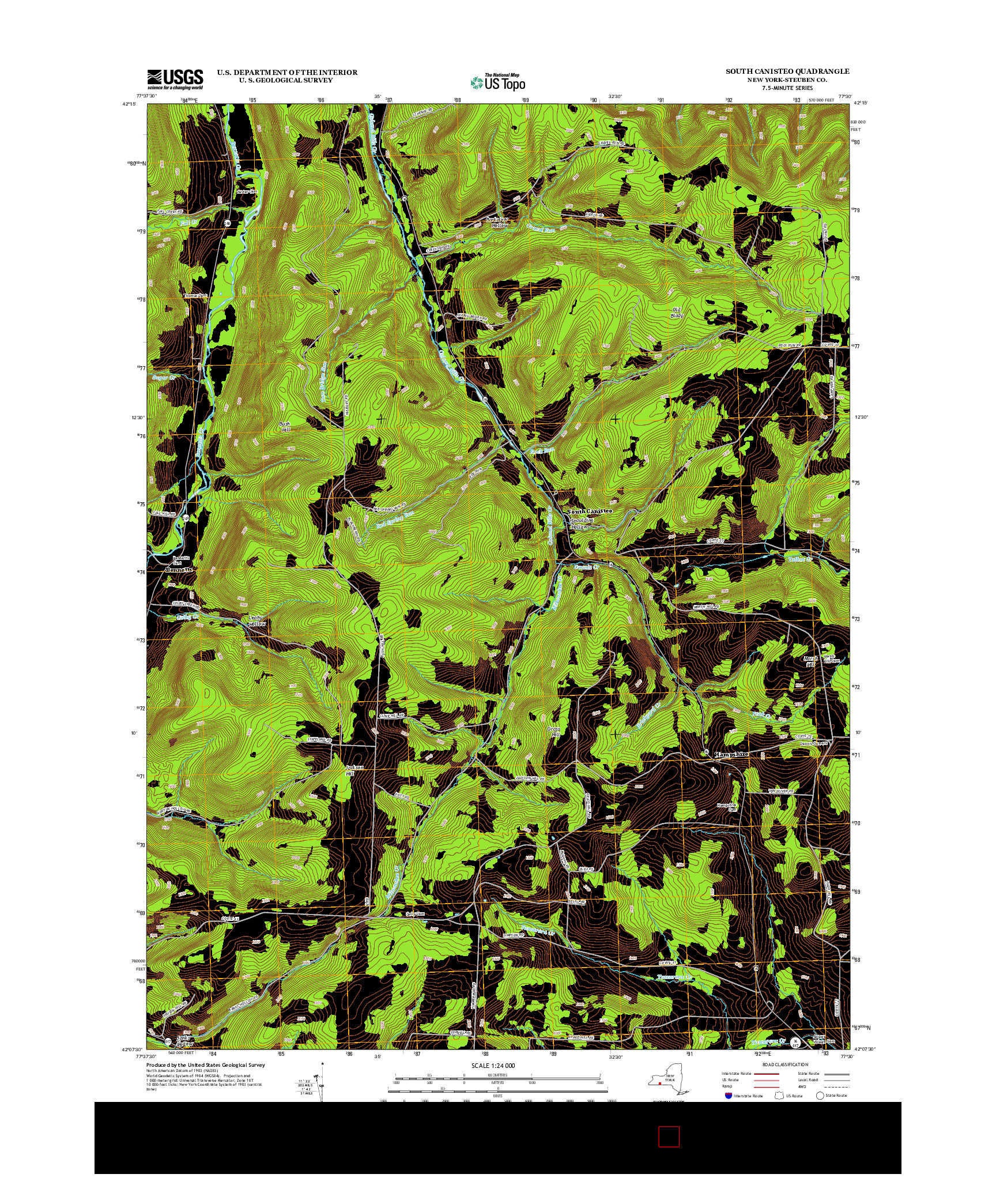 USGS US TOPO 7.5-MINUTE MAP FOR SOUTH CANISTEO, NY 2013