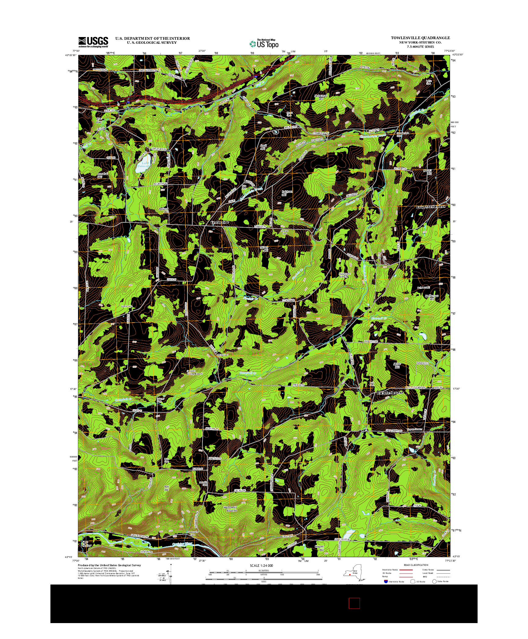 USGS US TOPO 7.5-MINUTE MAP FOR TOWLESVILLE, NY 2013