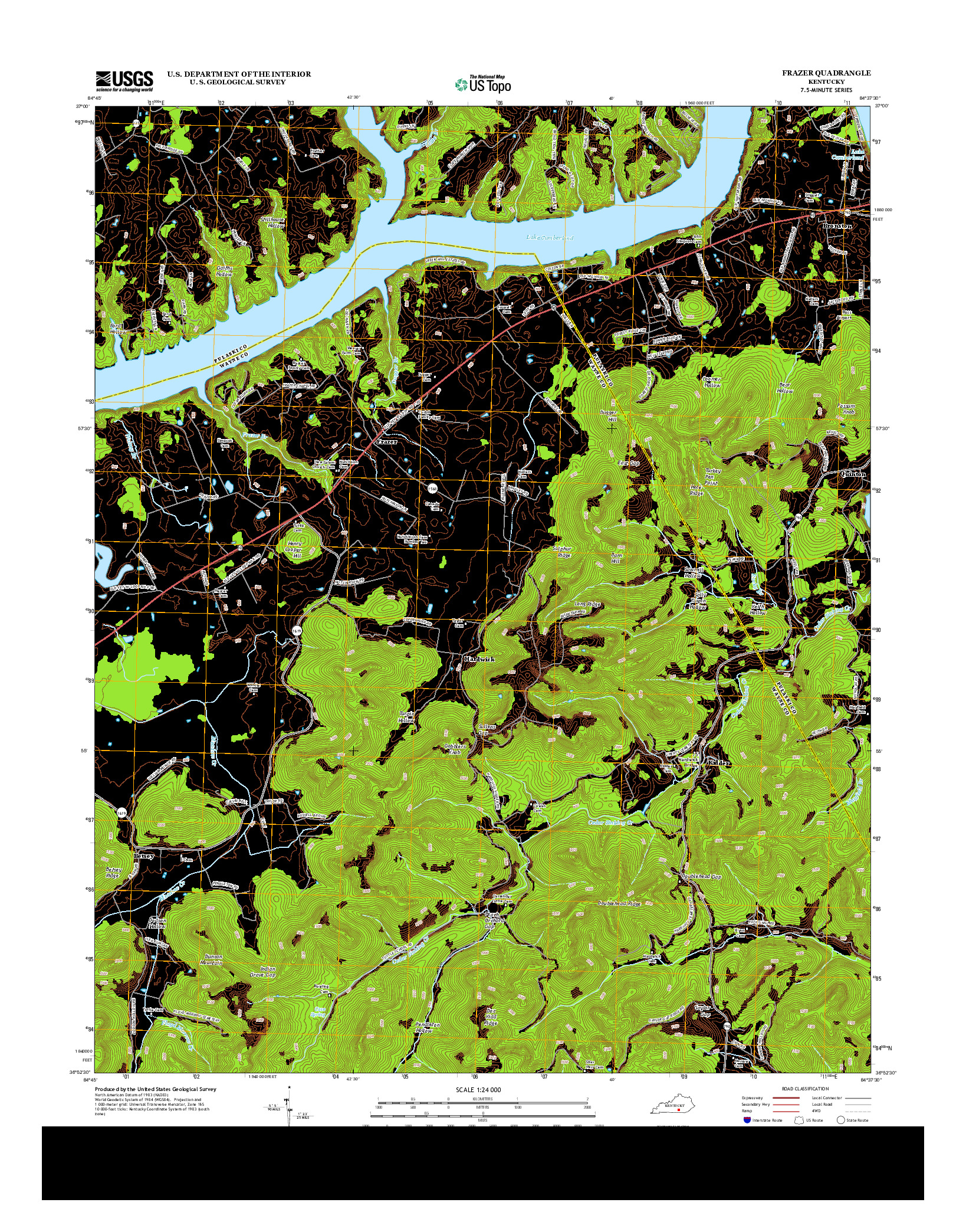 USGS US TOPO 7.5-MINUTE MAP FOR FRAZER, KY 2013