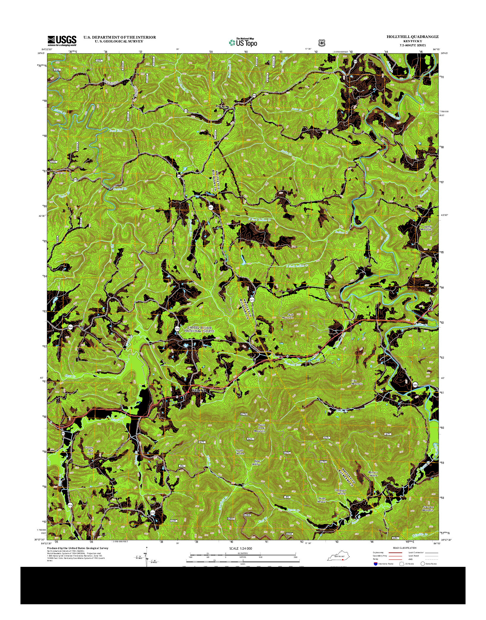 USGS US TOPO 7.5-MINUTE MAP FOR HOLLYHILL, KY 2013