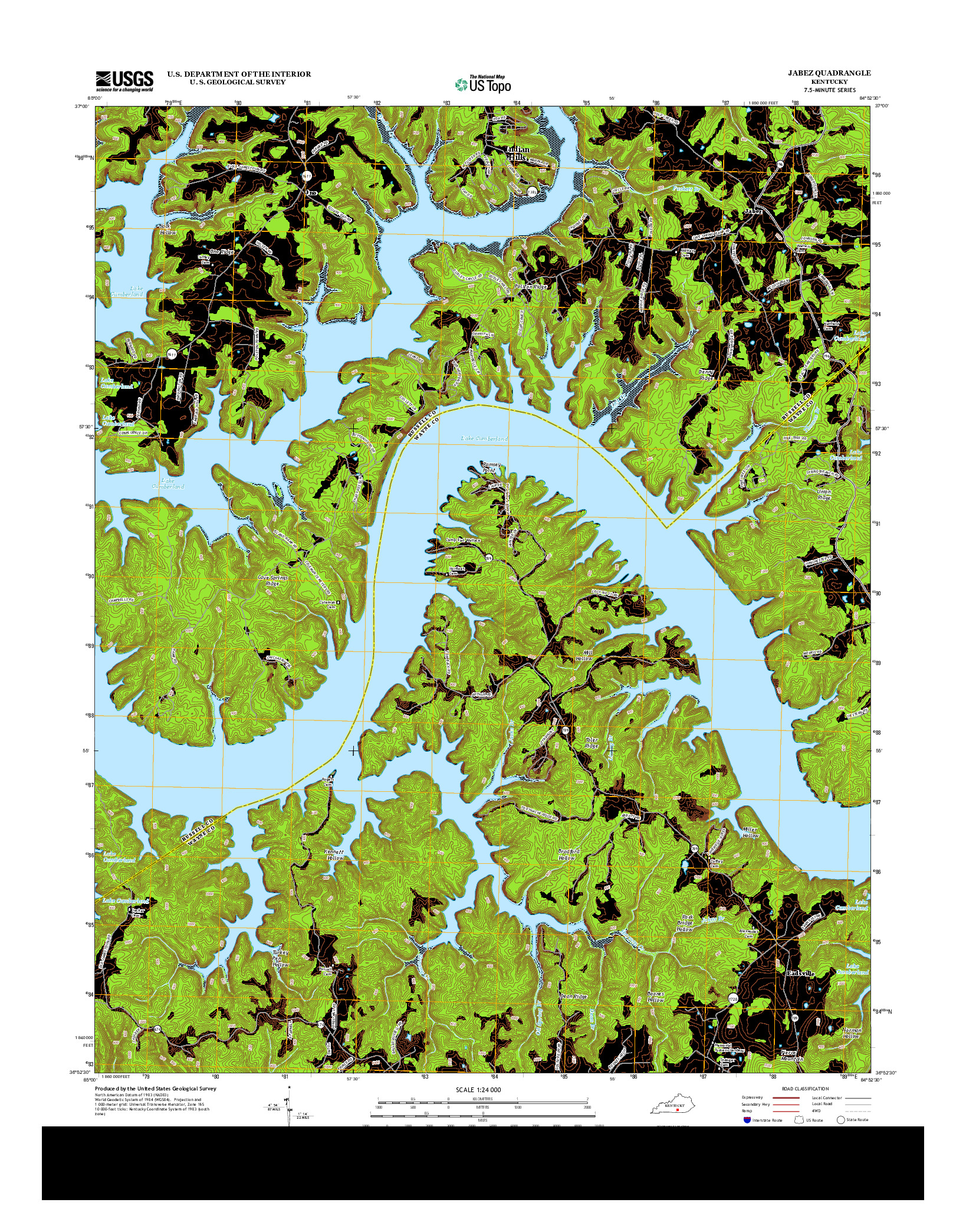 USGS US TOPO 7.5-MINUTE MAP FOR JABEZ, KY 2013