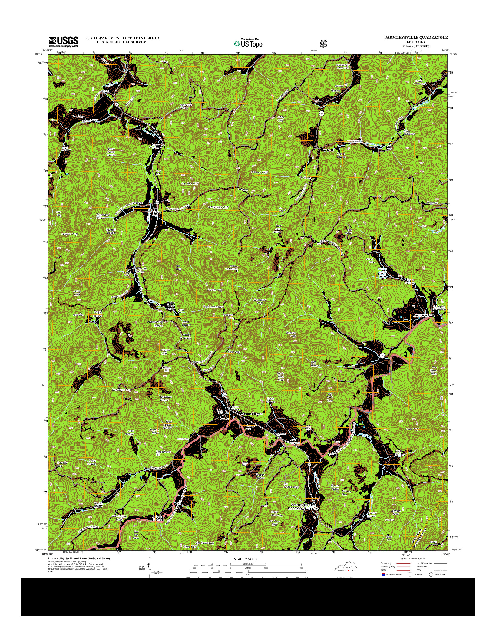 USGS US TOPO 7.5-MINUTE MAP FOR PARMLEYSVILLE, KY 2013