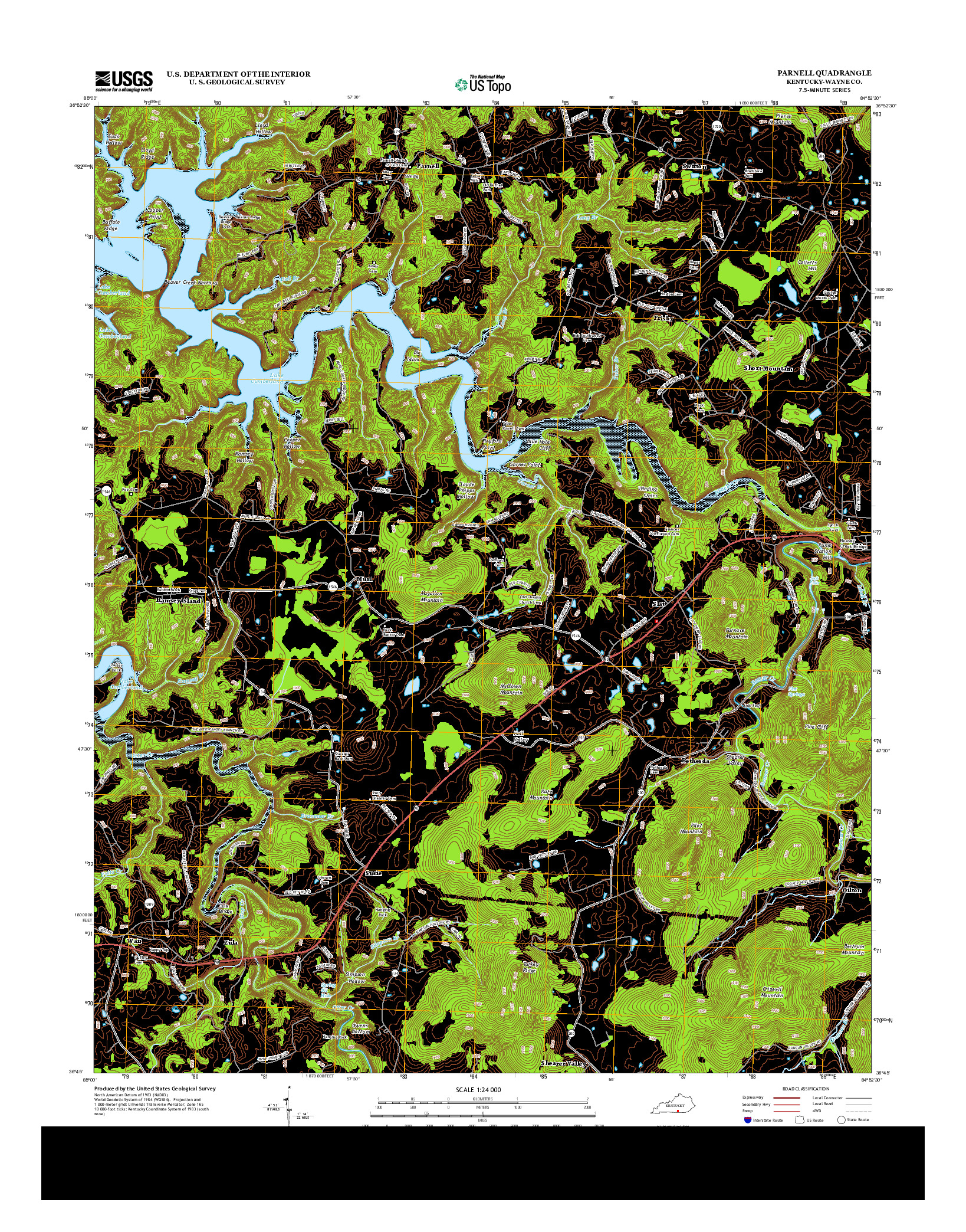 USGS US TOPO 7.5-MINUTE MAP FOR PARNELL, KY 2013