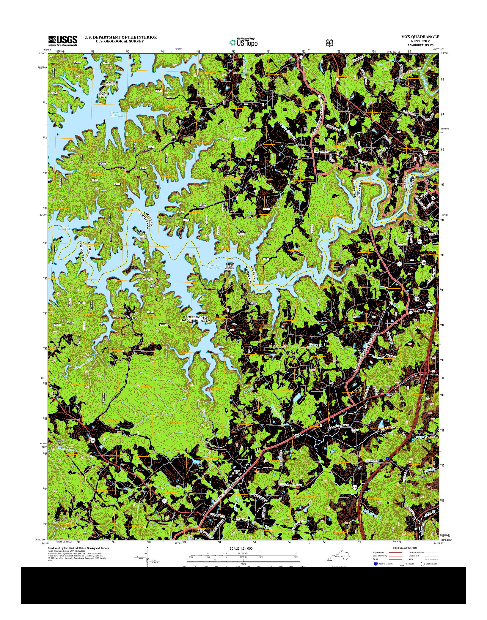 USGS US TOPO 7.5-MINUTE MAP FOR VOX, KY 2013