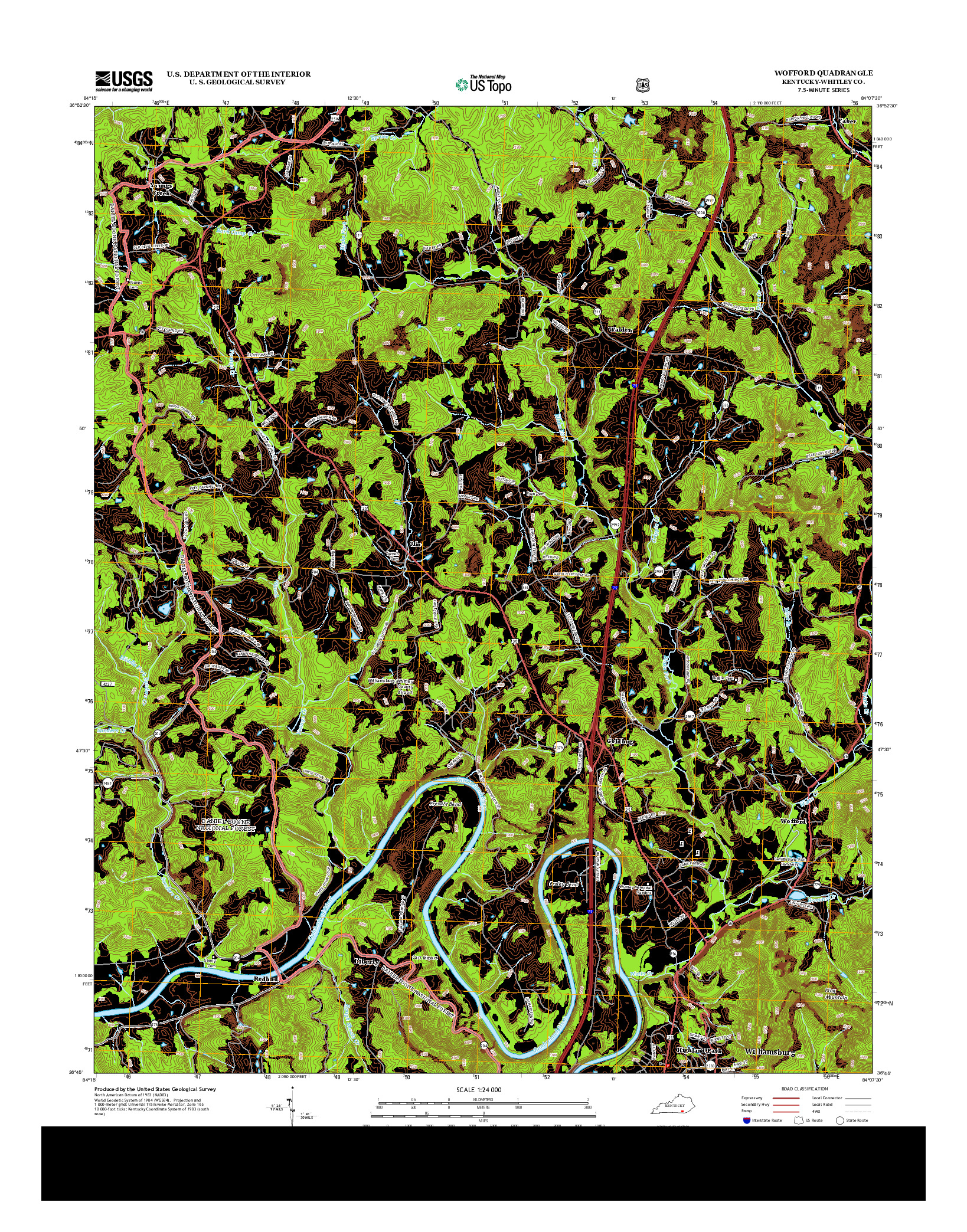 USGS US TOPO 7.5-MINUTE MAP FOR WOFFORD, KY 2013