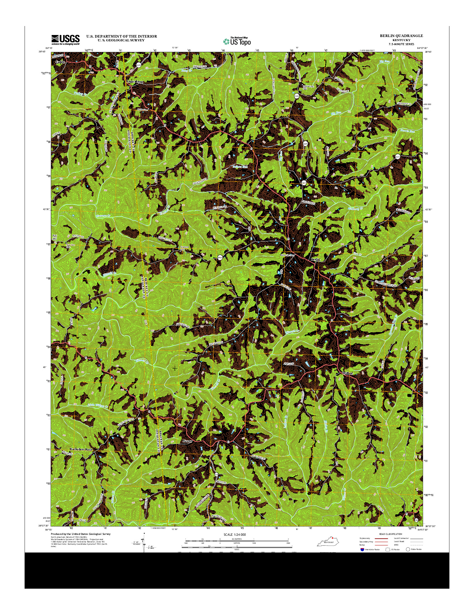 USGS US TOPO 7.5-MINUTE MAP FOR BERLIN, KY 2013