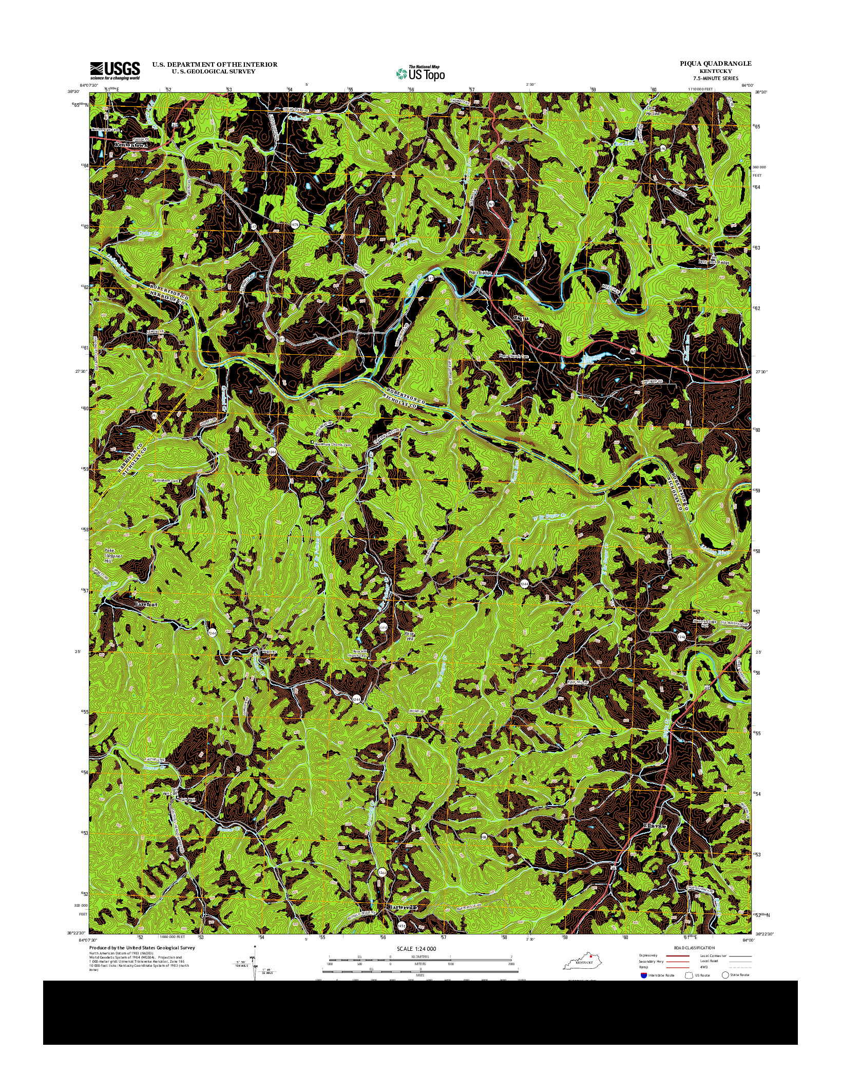 USGS US TOPO 7.5-MINUTE MAP FOR PIQUA, KY 2013