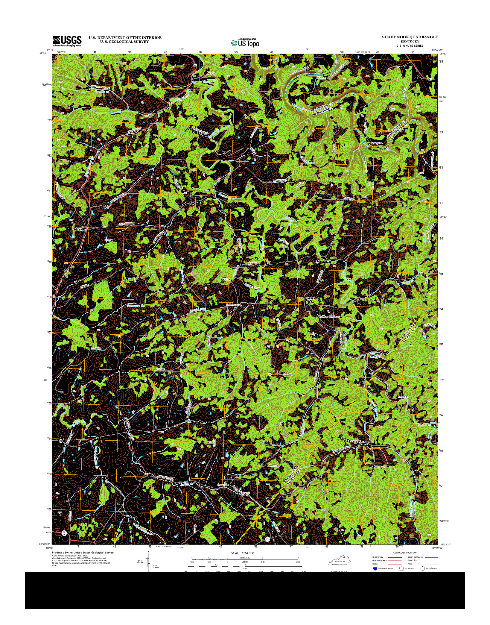 USGS US TOPO 7.5-MINUTE MAP FOR SHADY NOOK, KY 2013