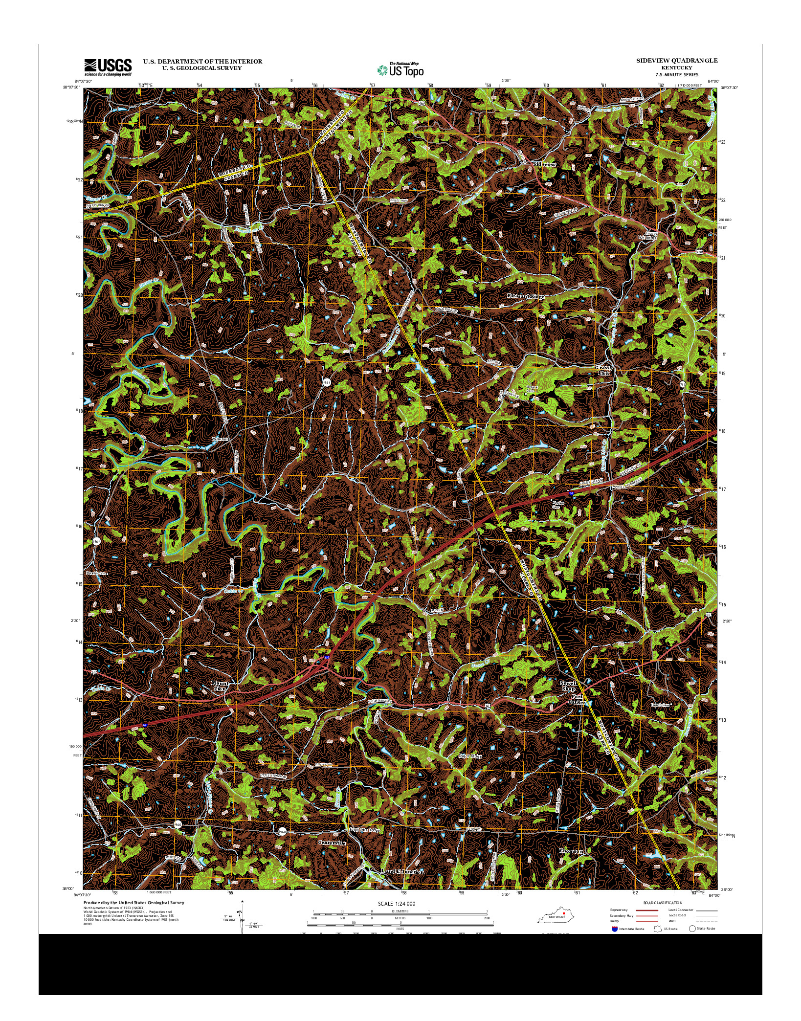 USGS US TOPO 7.5-MINUTE MAP FOR SIDEVIEW, KY 2013