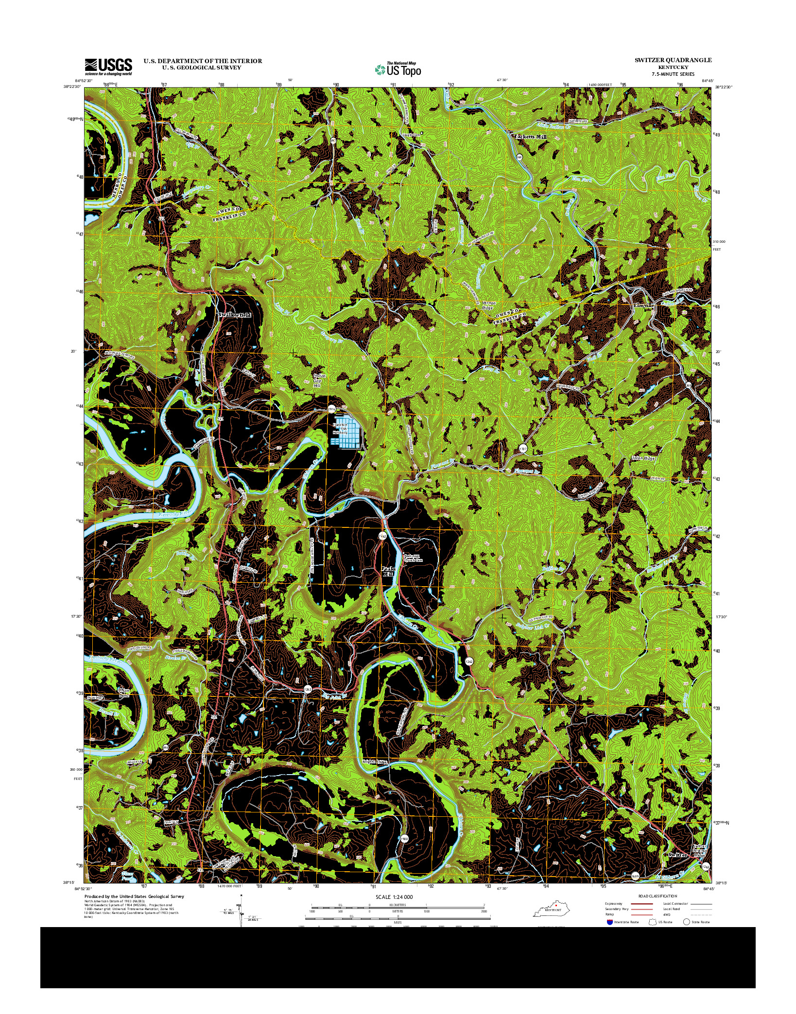 USGS US TOPO 7.5-MINUTE MAP FOR SWITZER, KY 2013