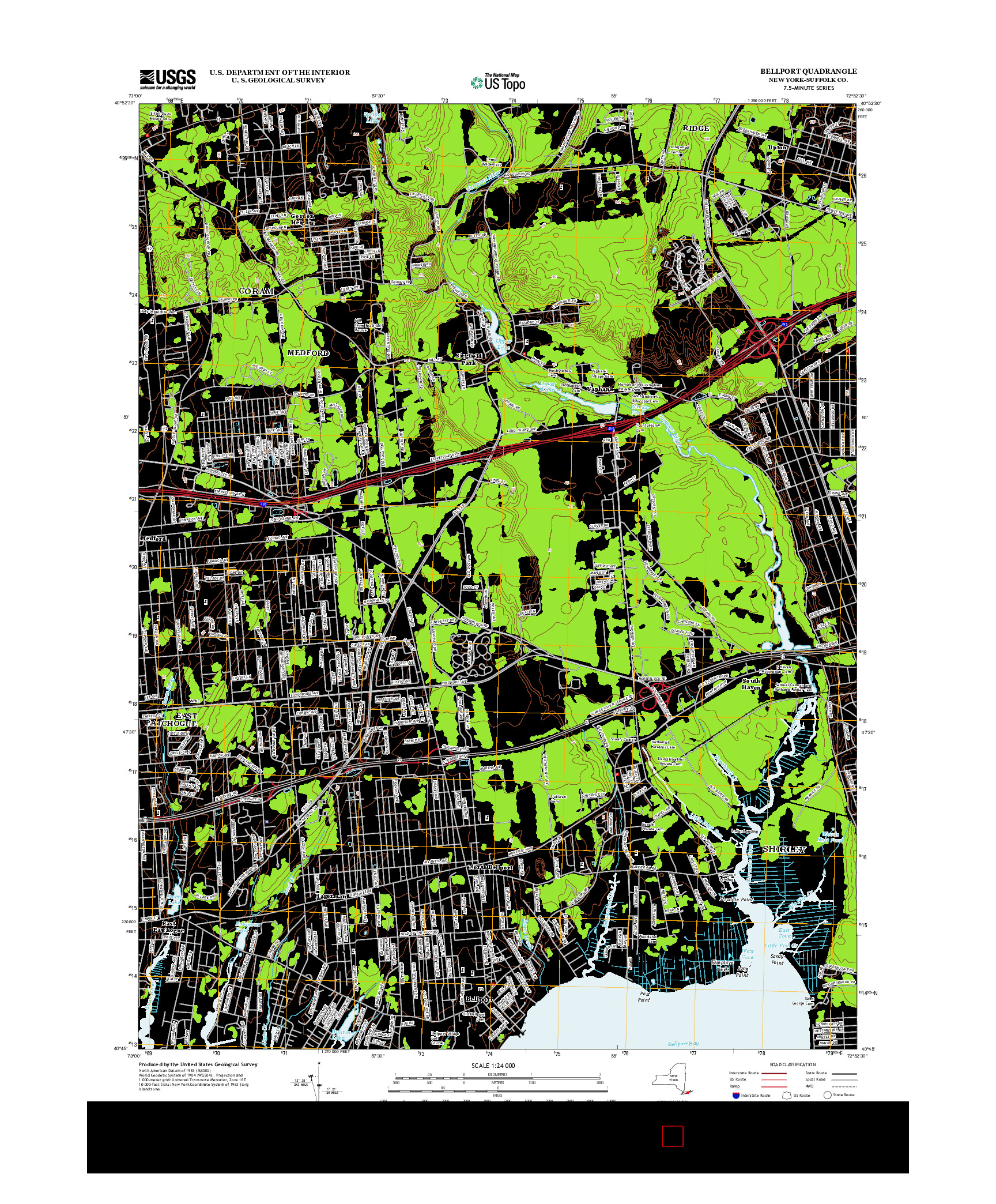 USGS US TOPO 7.5-MINUTE MAP FOR BELLPORT, NY 2013