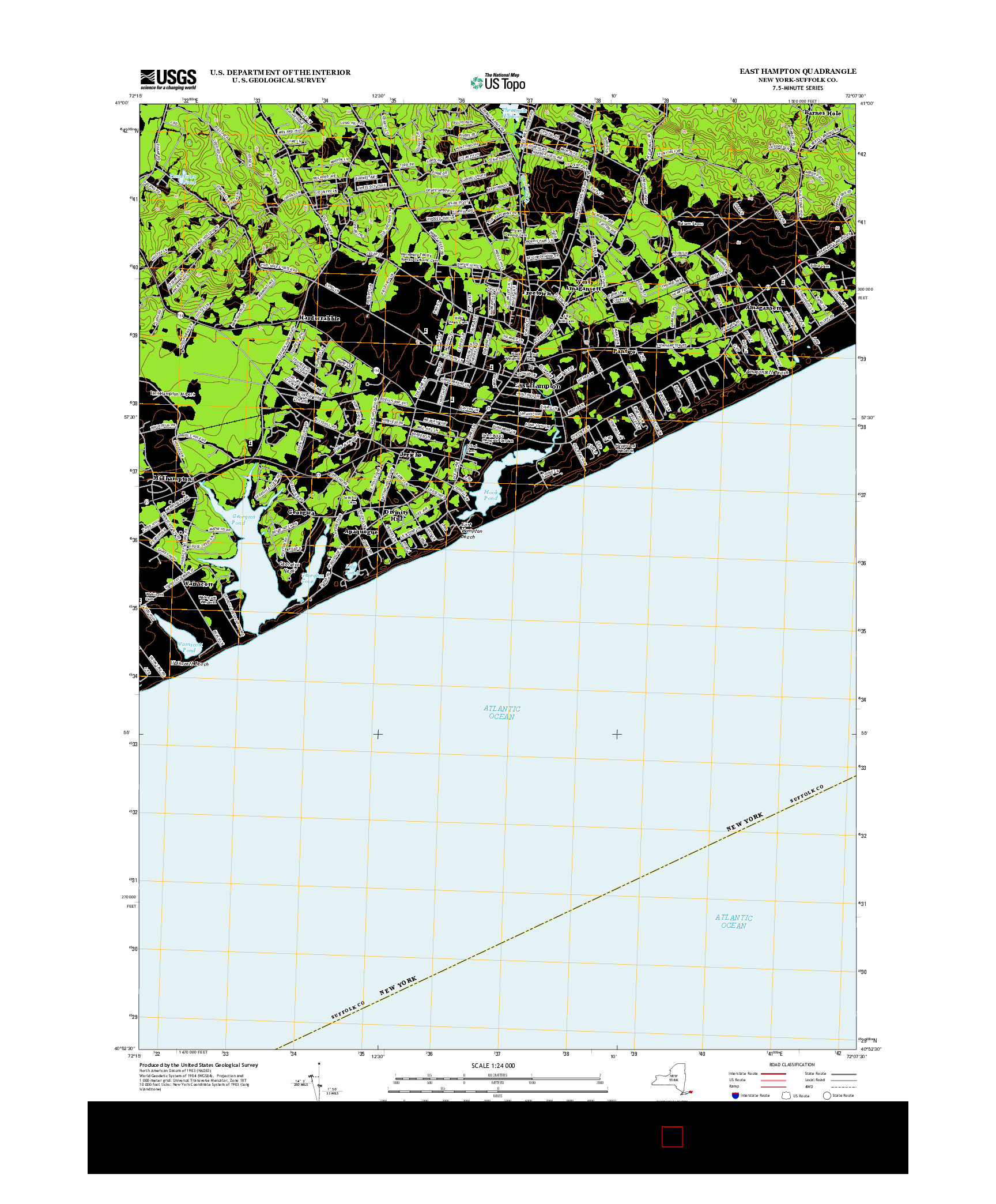 USGS US TOPO 7.5-MINUTE MAP FOR EAST HAMPTON, NY 2013